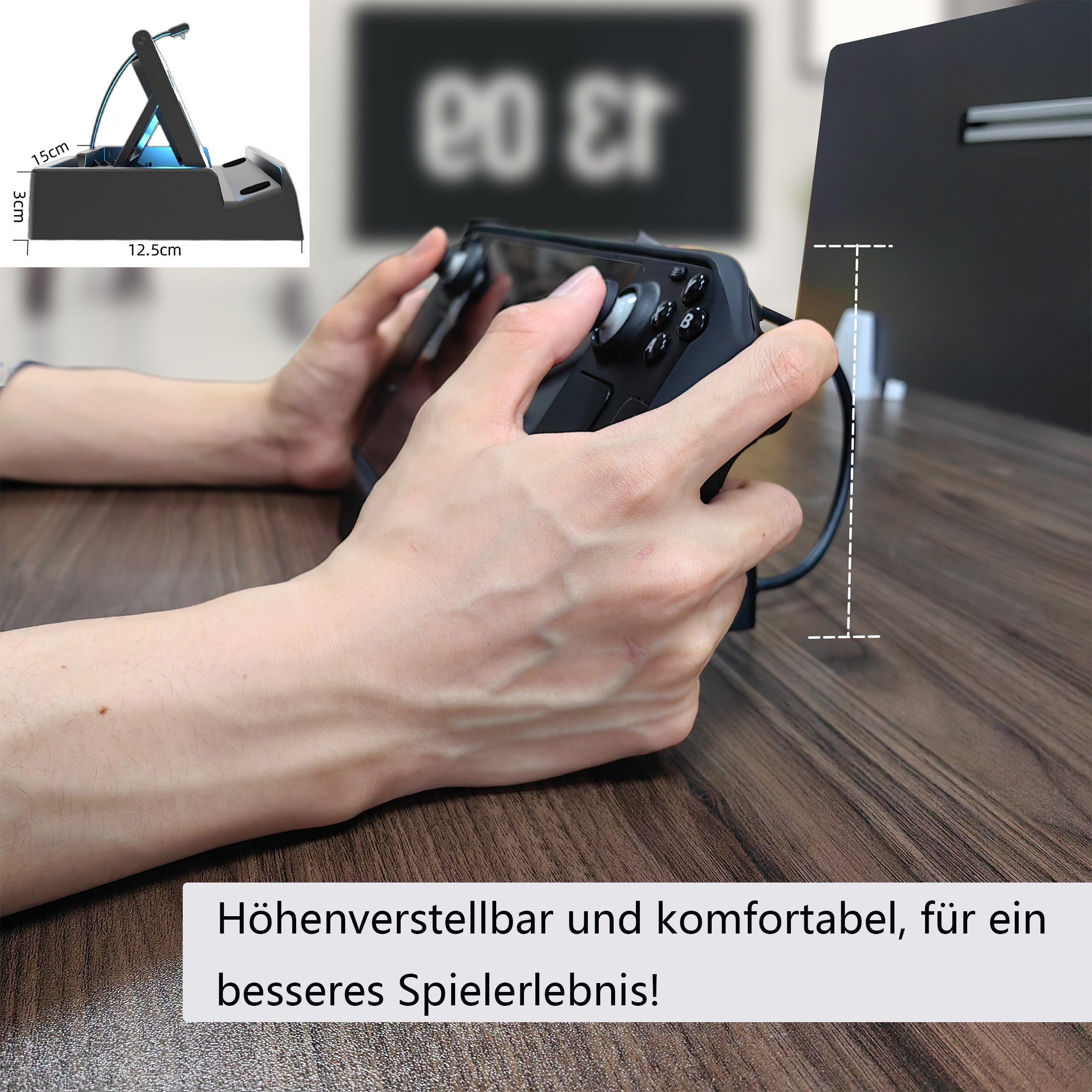 feinlux Speicherladestation Konsolen-Dockingstation Steam Deck, Set, 6 in 1 dock,Docking-Station, Handgehaltene Ständer,HDMI4K60HZ, Mit Ventilatorkühler