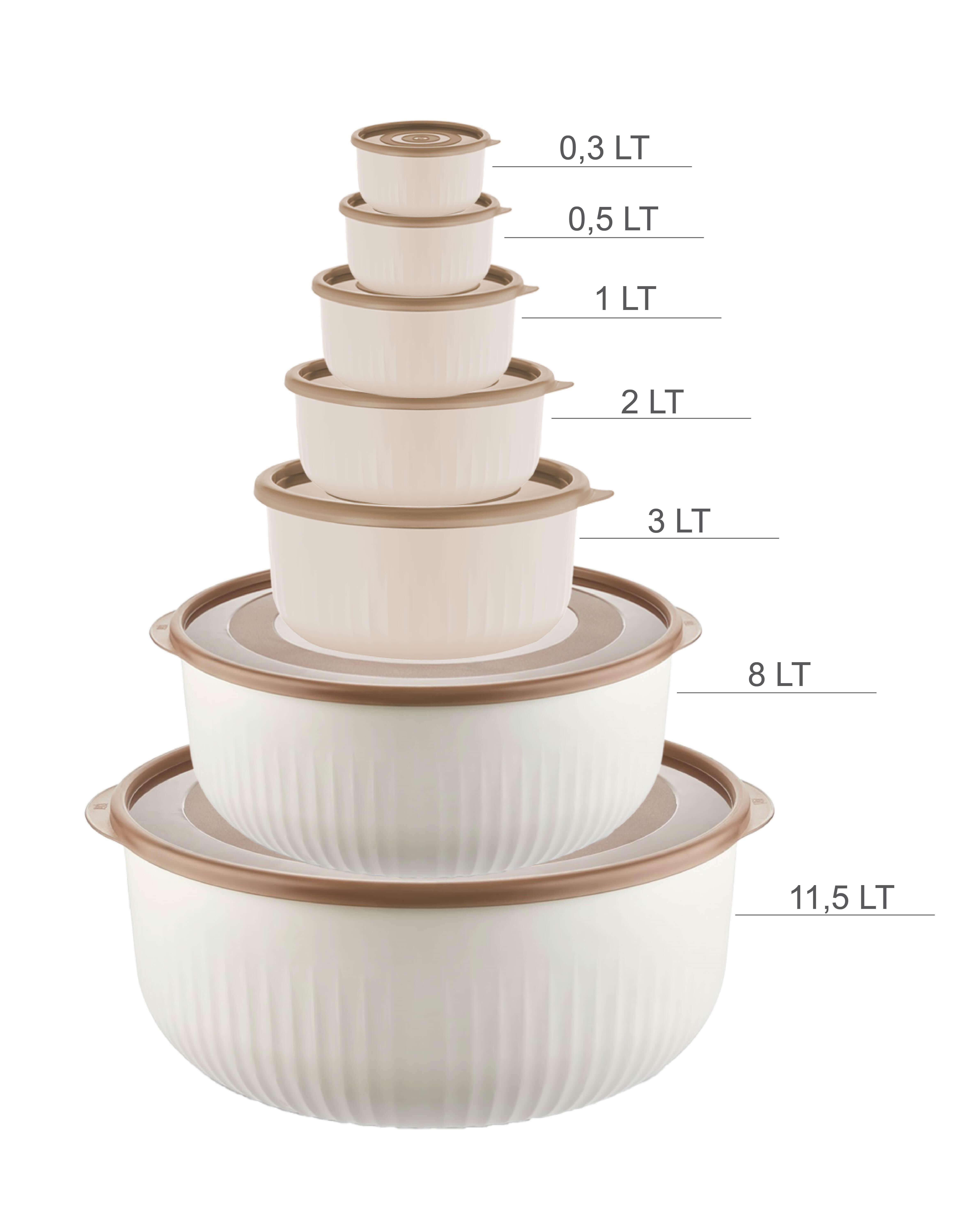 Vip Ahmet Vorratsdose Vorratsdosen rund mit Deckel, (7er Set, 0,3L - 11,5L), BPA-frei