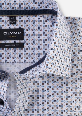 OLYMP Businesshemd Luxor modern fit mit tonigem Logo-Stitching
