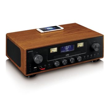 Lenco DAR-081WD Digitalradio (DAB) (DAB,DAB+,FM, 30 W, Bluetooth 5.0, DAB+/CD/MP3-Player & USB mit 10W Qi-Ladestation in Holz)