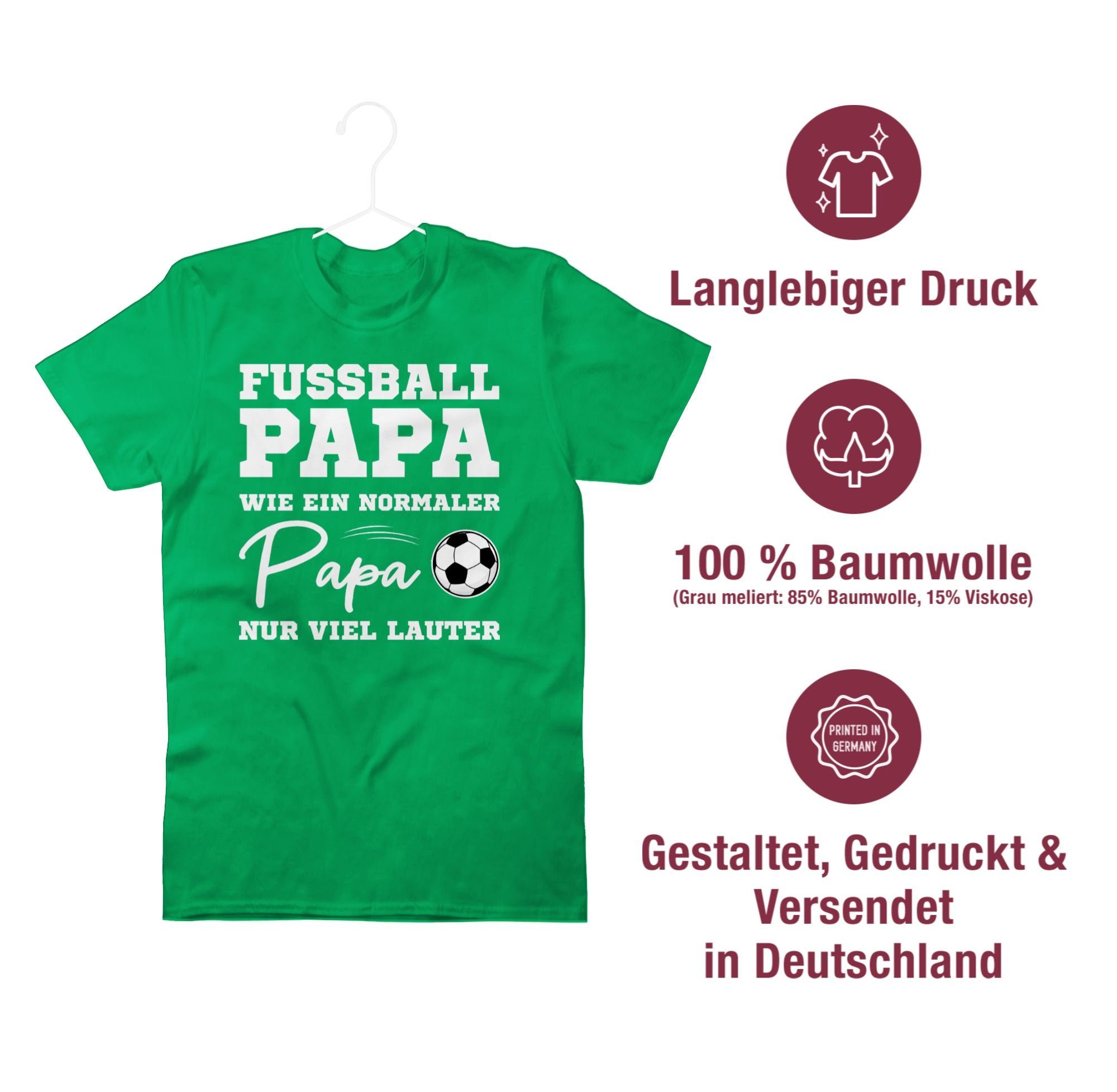 ein Fussball T-Shirt normaler weiß Papa EM lauter viel Papa 2024 wie Grün nur 02 Fußball Shirtracer
