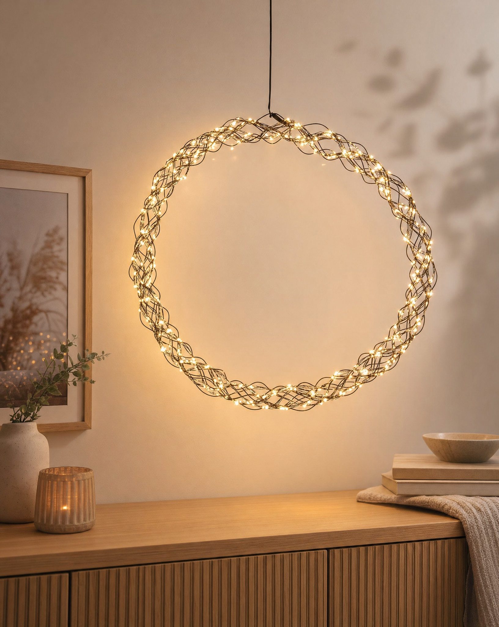 Northpoint Dekokranz XXL LED Lichtkranz 50cm 1000 LEDs Timer IP44