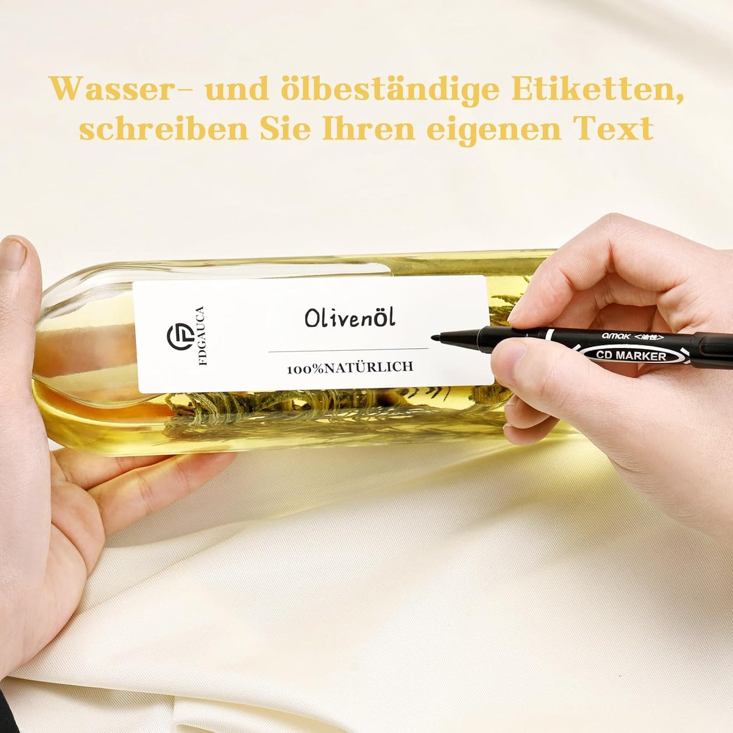 KingLux Ölspender 4Stk.Essig und Ölflaschen Set 500ml mit Rein Natürlich Bambus Regale, (4-tlg) – Bild 5 von 5