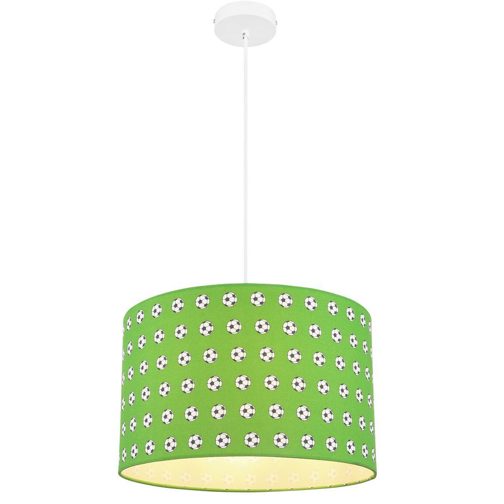 GLOBO LIGHTING LED Pendelleuchte, Leuchtmittel inklusive, Hängelampe Pendelleuchte Kinderzimmerlampe Fußball grün LED H 120 cm