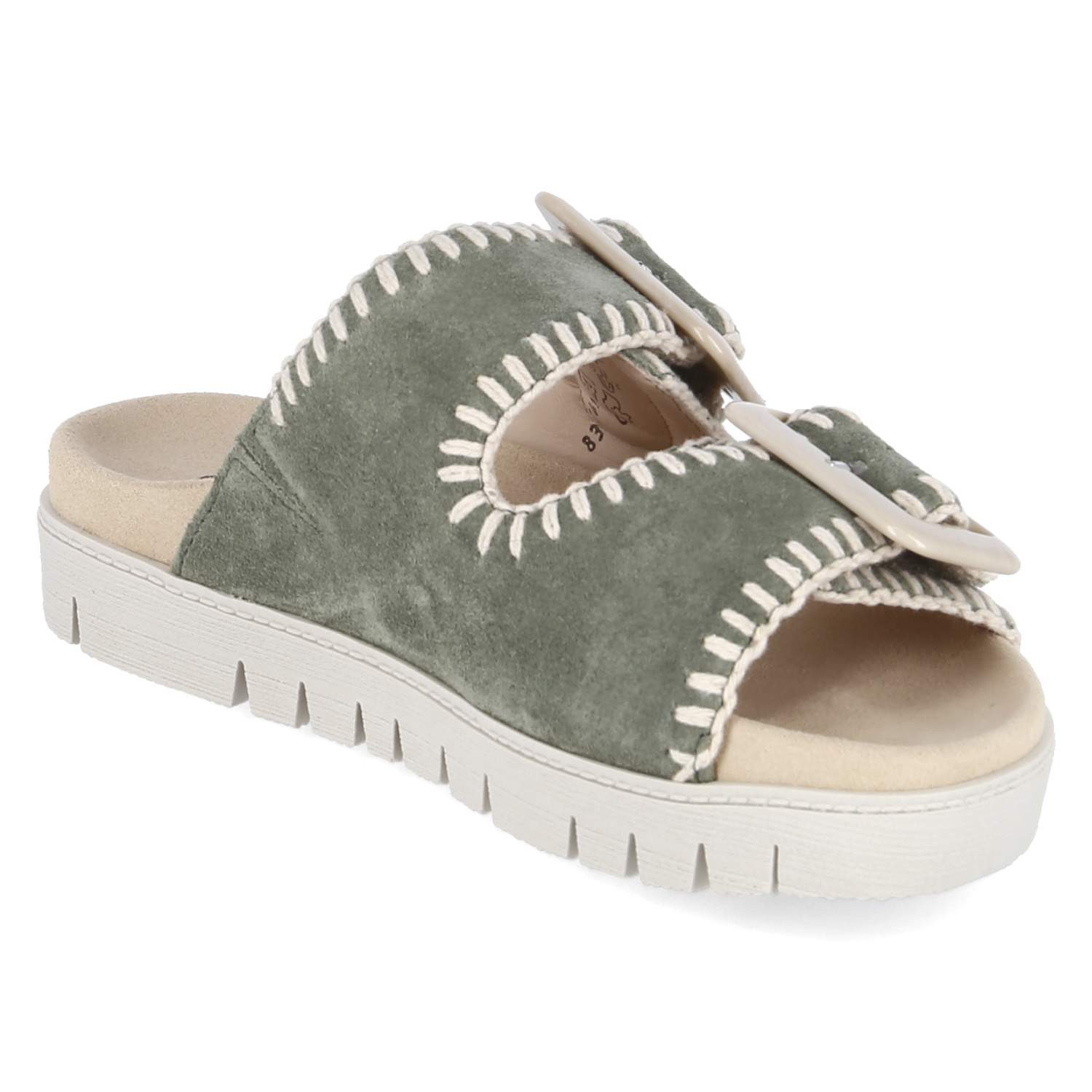 Gabor Gabor Flache Pantoletten 83.741.19 Damen Rauleder green Pantolette – Bild 5 von 5