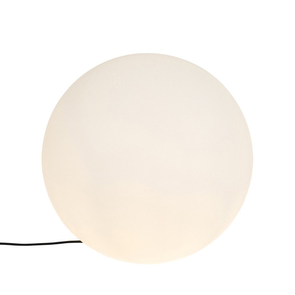 Qazqa Außen-Stehlampe Nura, Dimmbar, LED wechselbar, Extra-Warmweiß, QAZQA Außen Boden­leuchte, e27, Weiß, Kunststoff, Modern