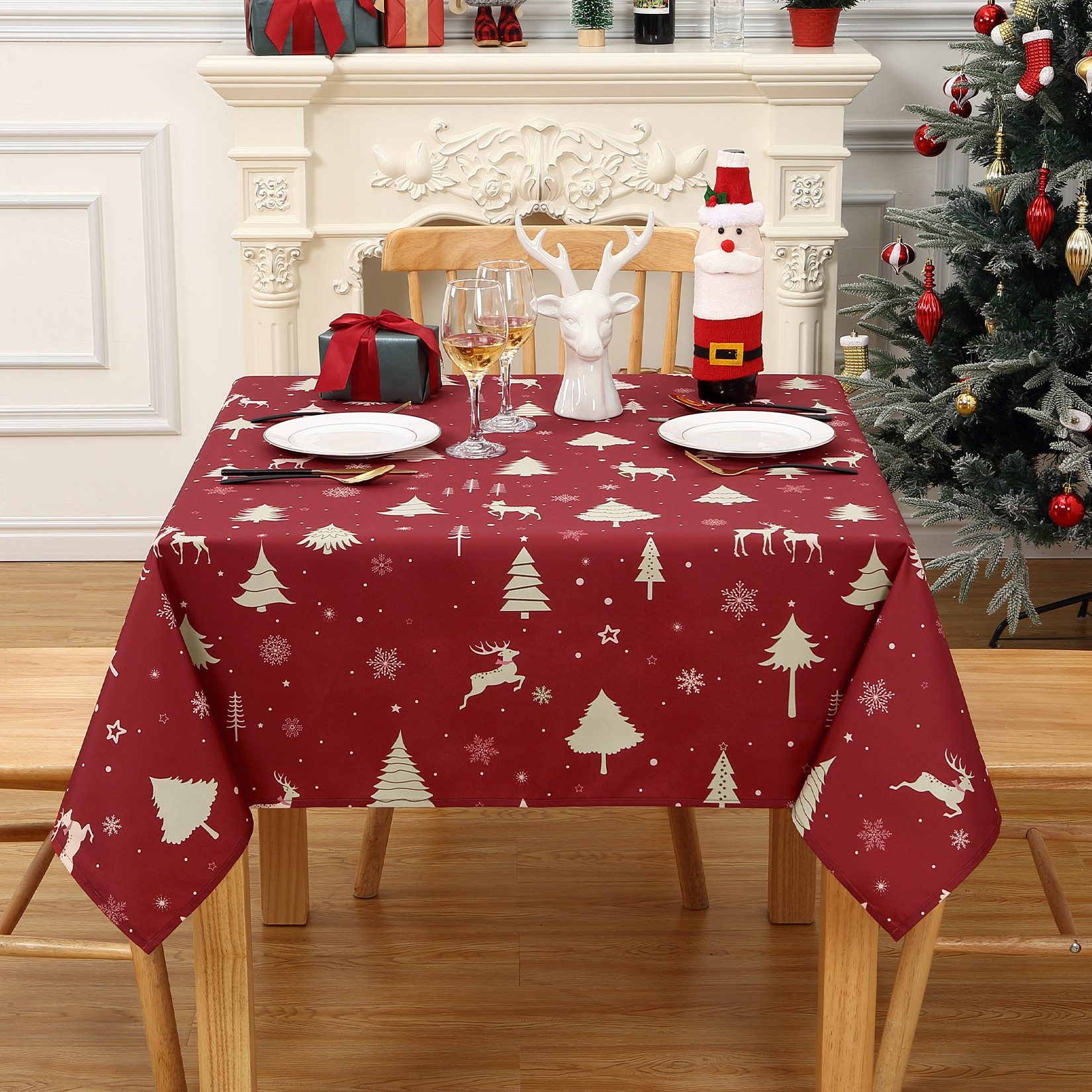 GarveeMore Tischdecke Weihnachtstischdecken Waschbare Tischdecke Schmutzabw günstig online kaufen