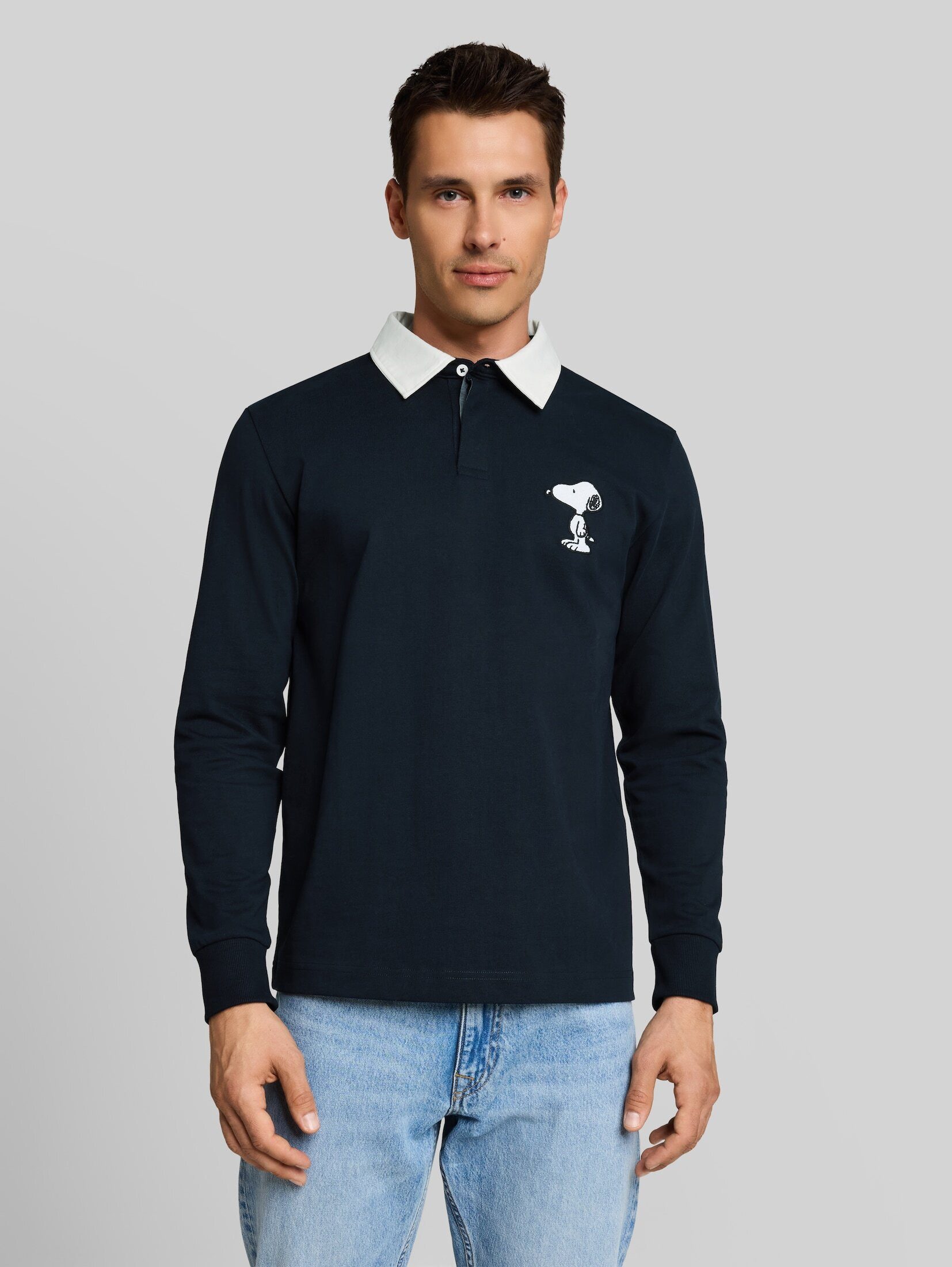 TOM TAILOR Langarm-Poloshirt Poloshirts (im Einserpack) Langarm Poloshirt mit Snoopy-Rückenprint