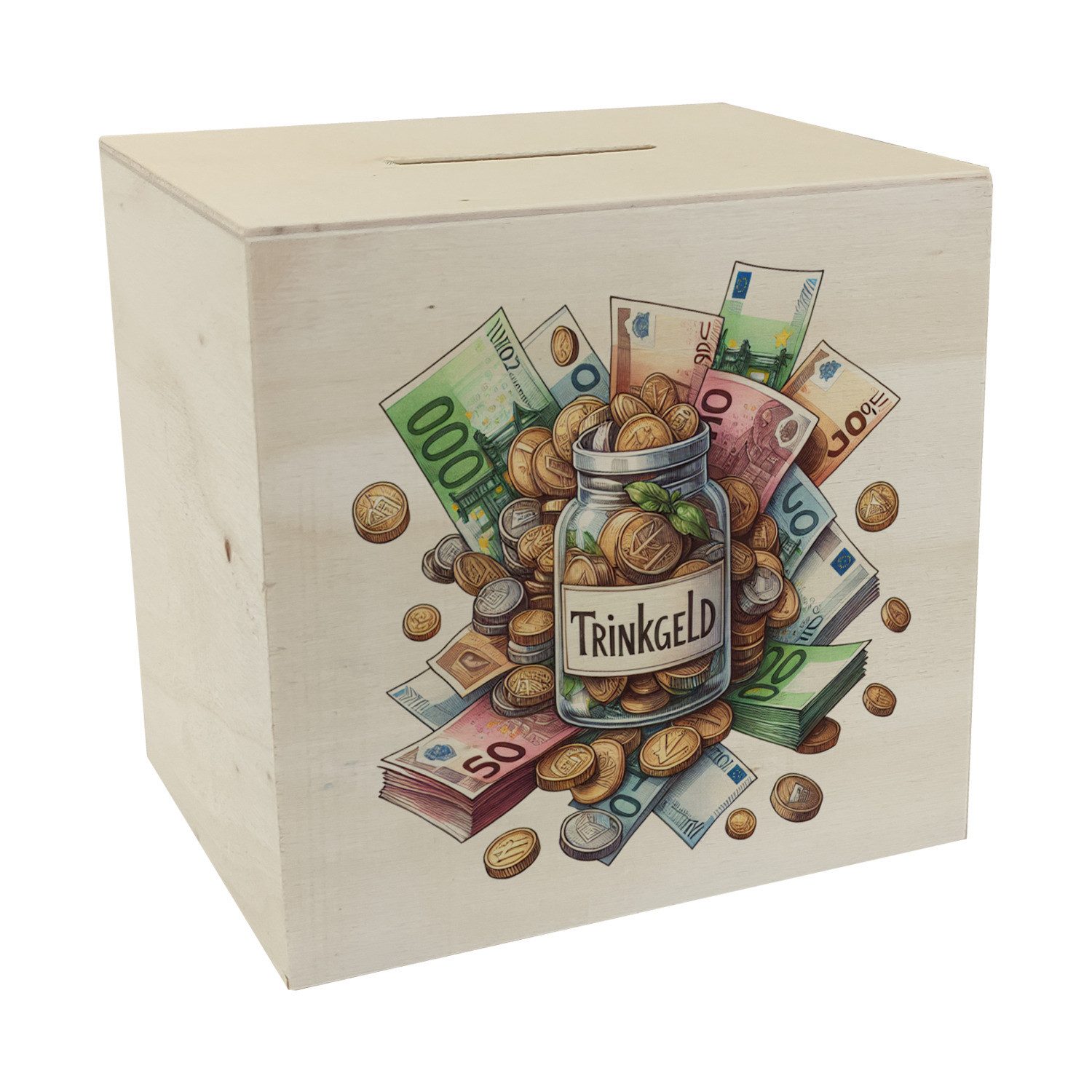 Spardose Trinkgeld Spardose aus Holz