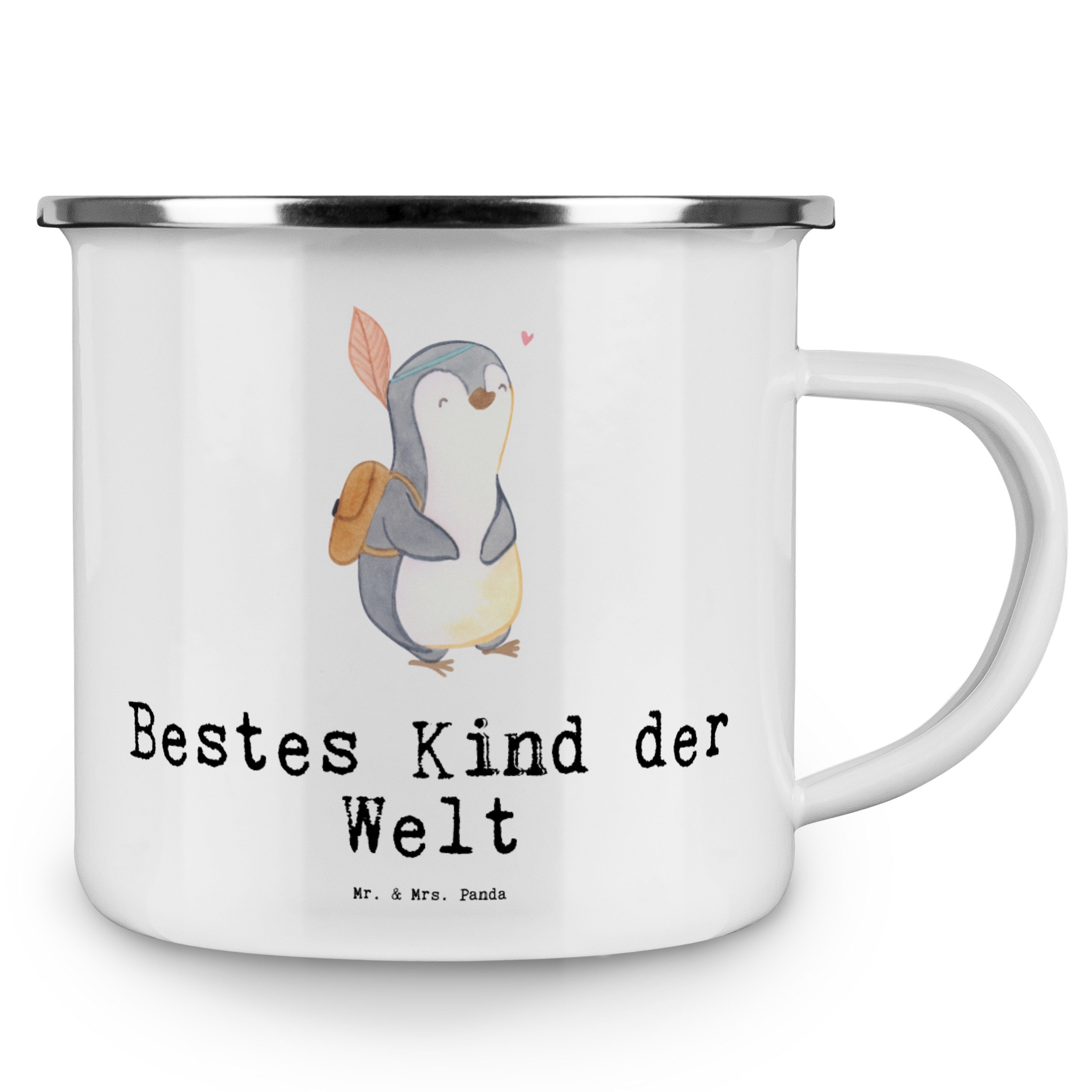 Geschenk, Pinguin & Kind der Becher Panda Weiß Geburtstagsgeschenk, Emaille Welt Mrs. Mr. - - Bestes