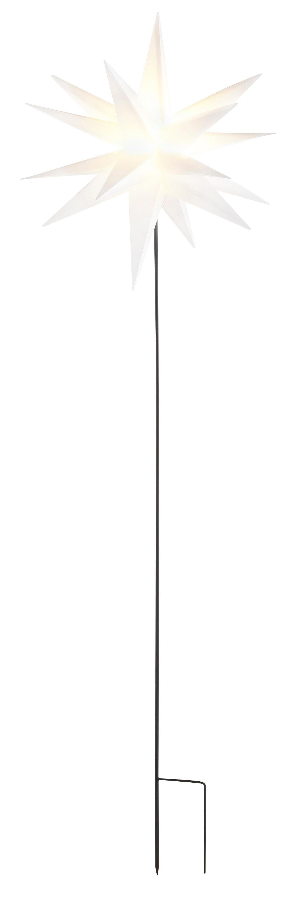 my home LED Stern Weihnachtsstern, 3D-Optik, Weihnachtsdeko aussen, Timerfunktion, LED fest integriert, Warmweiß, mit Erdspieß