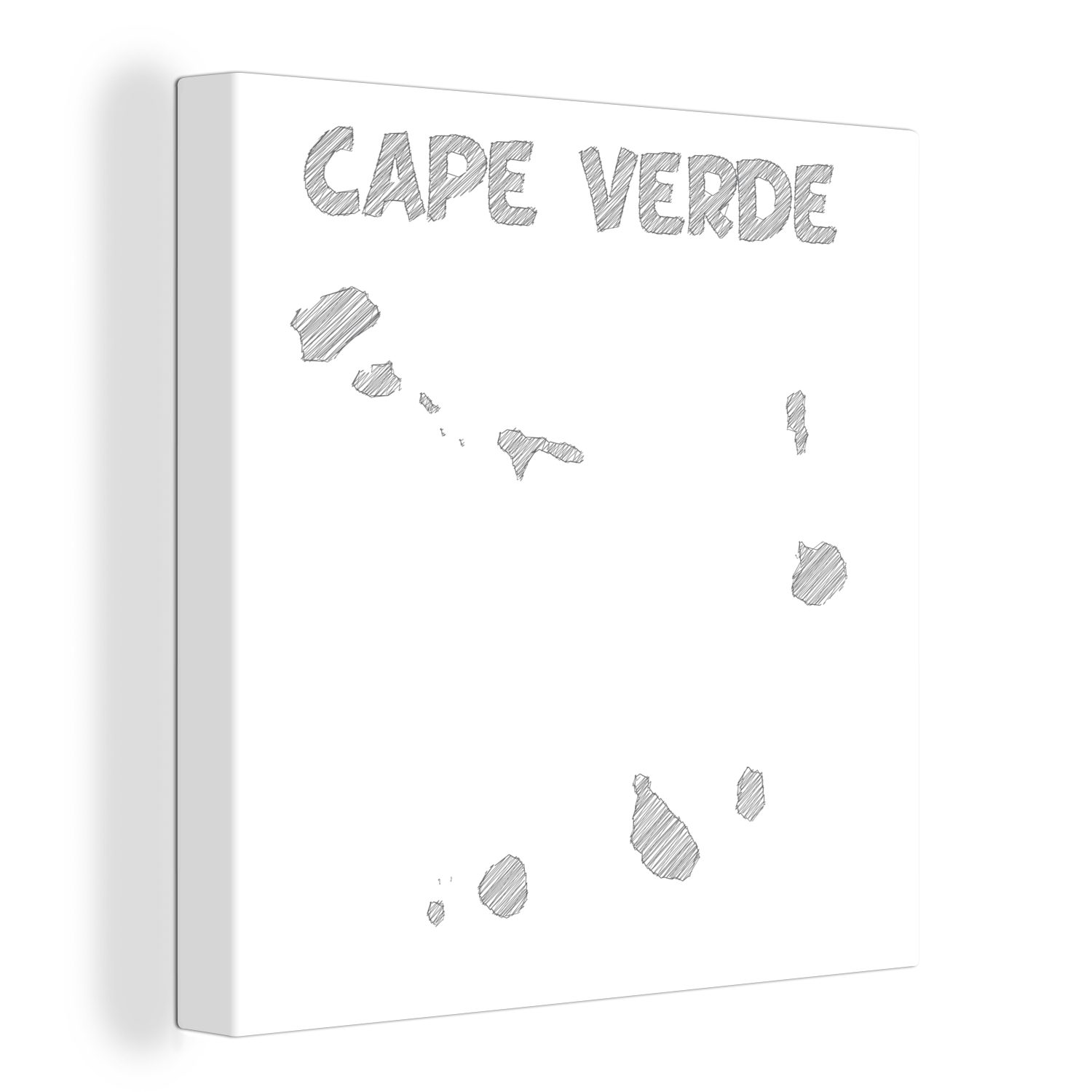 OneMillionCanvasses® Leinwandbild Kap Verde Illustration auf einem weißen Hintergrund, (1 St), Leinwand Bilder für Wohnzimmer Schlafzimmer