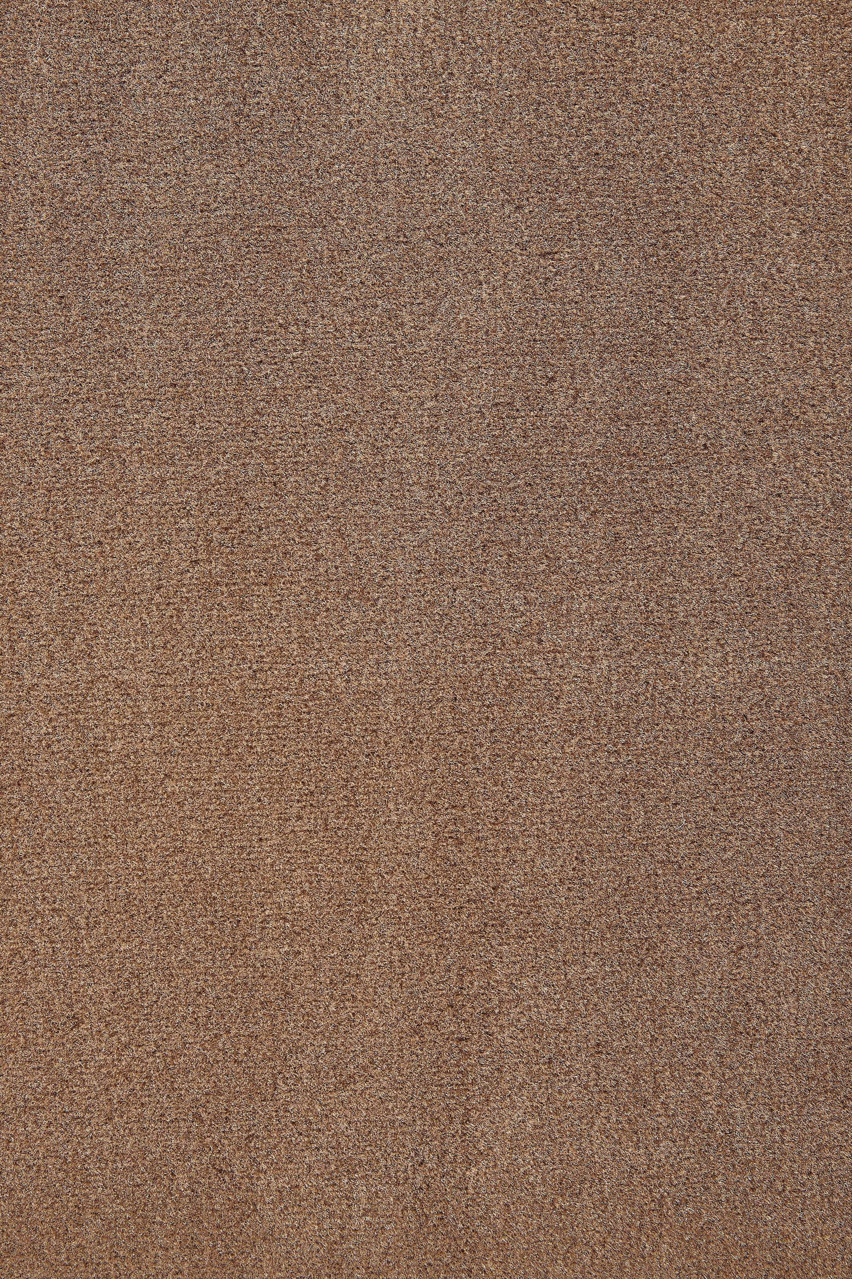 Teppichboden Coupon Velours Kira, Andiamo, rechteckig, Höhe: 8 mm, Uni Farben, Breite 400 cm, strapazierfähig, pflegeleicht, Wohnzimmer braun