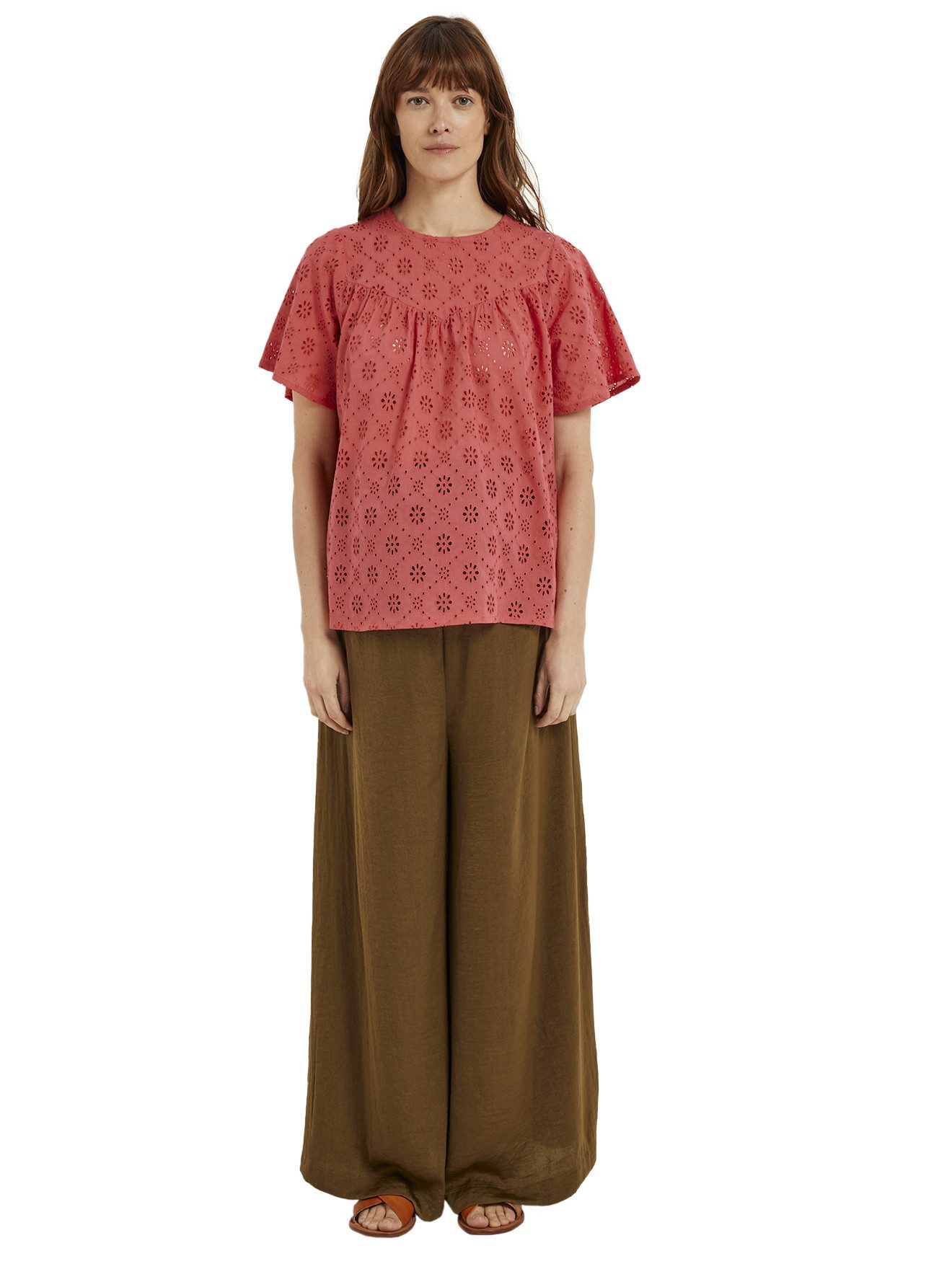 vertbaudet Umstandsbluse Umstandsbluse mit Lochstickereien Lochstickerei