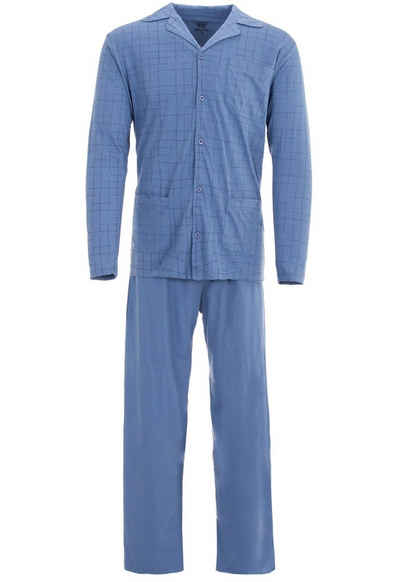 Henry Terre Schlafanzug Pyjama Set Langarm - Kariert