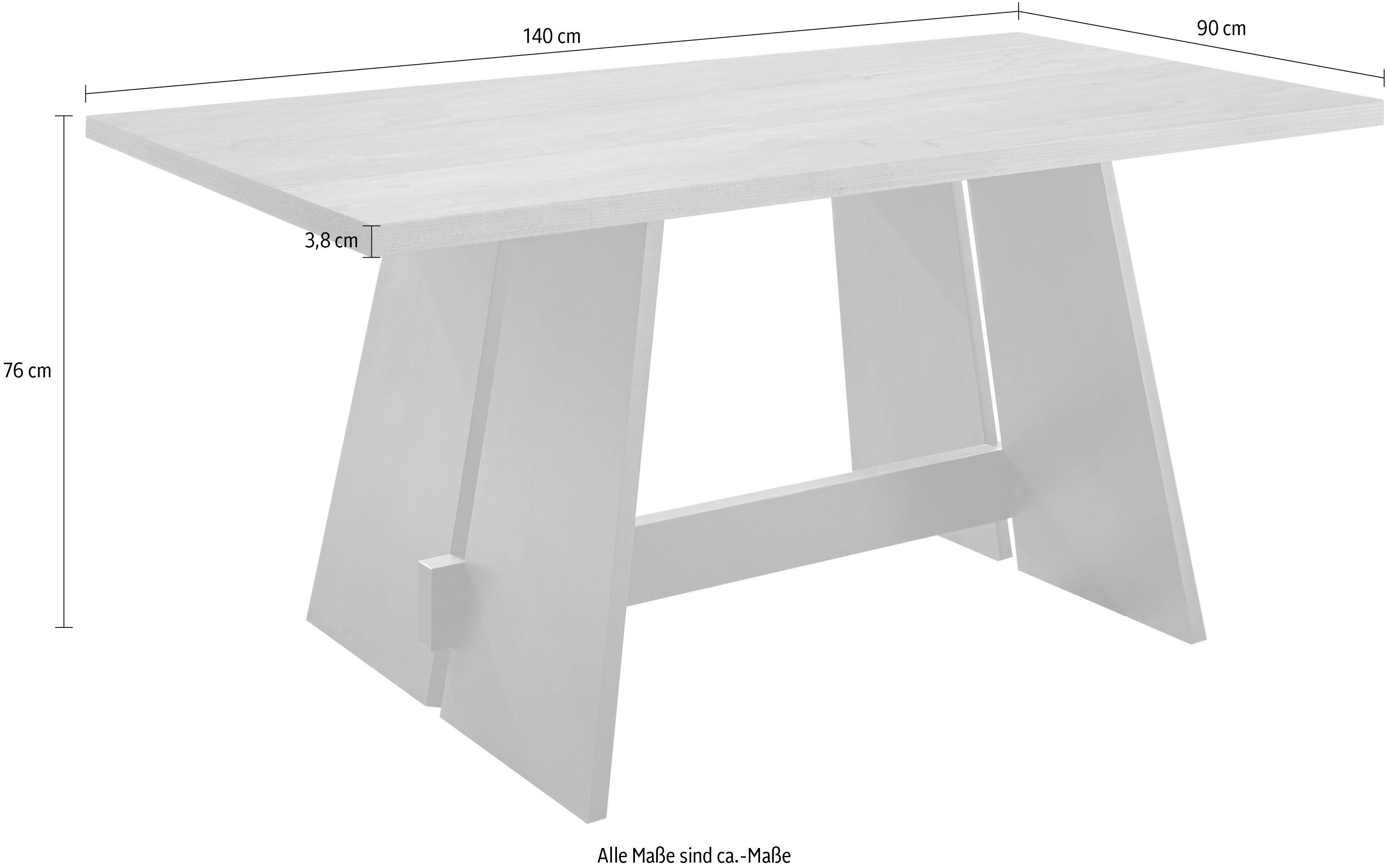 160 oder Mister, Esstisch Tischplatte: 180 Mäusbacher 140, Breite Plankeneichefarben cm