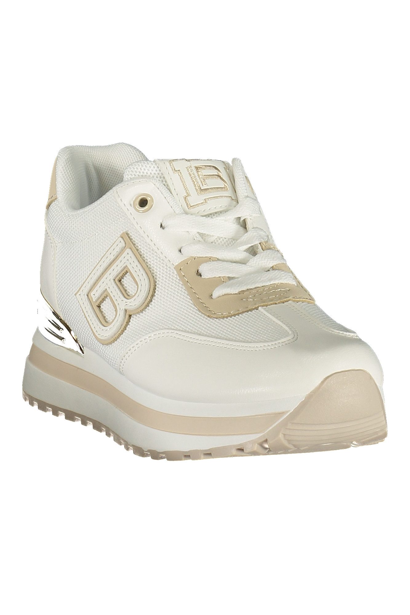Laura Biagiotti Sneaker Weißer Damensneaker mit beige Details und