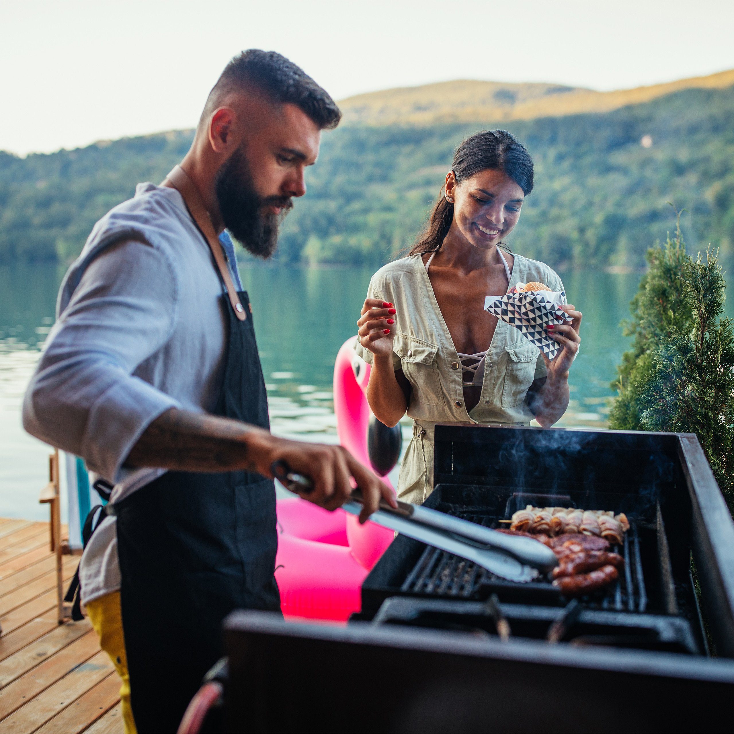 relaxdays Grillzange Küchenzange aus Edelstahl 38 cm