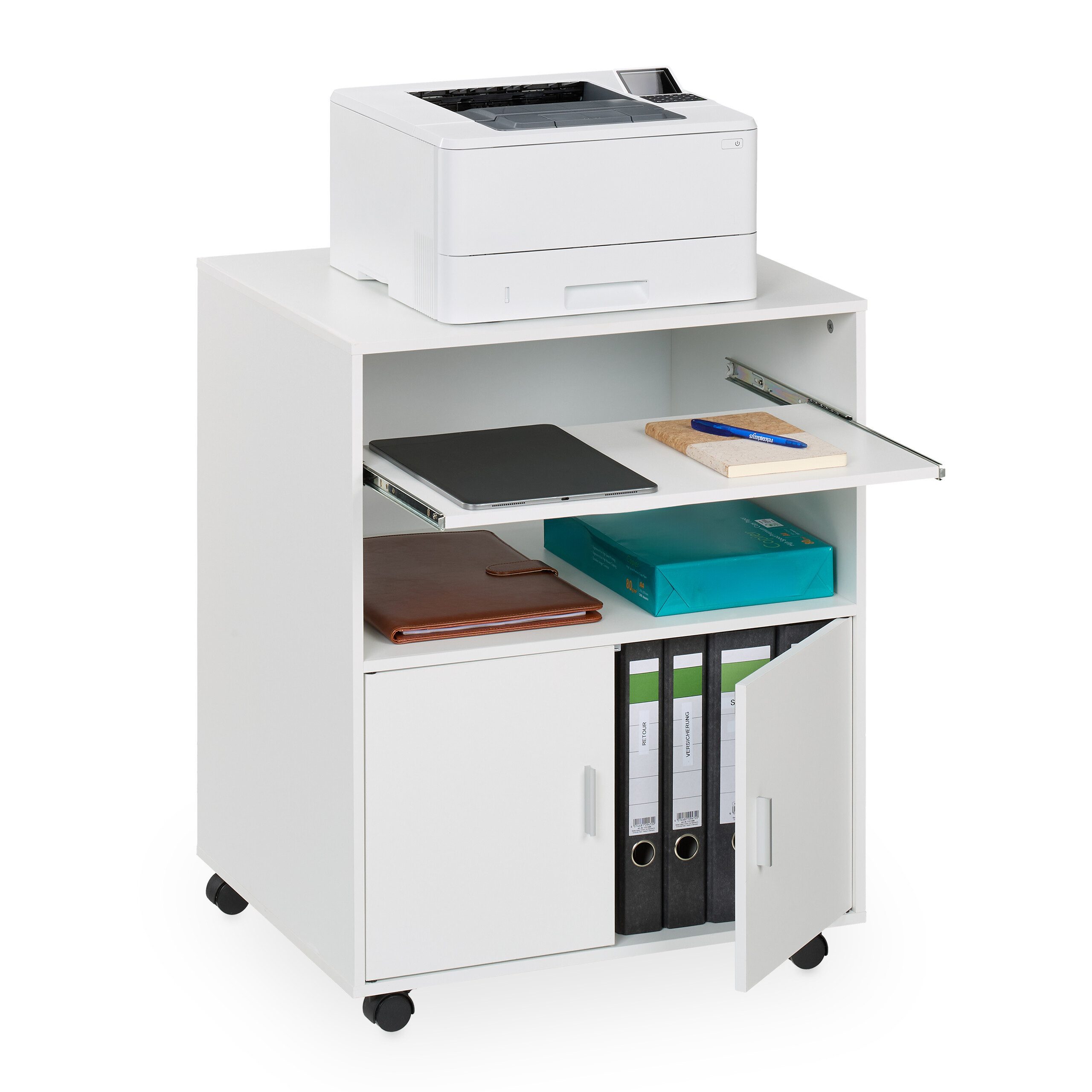 relaxdays Rollcontainer mit Tastaturauszug, (1 St)