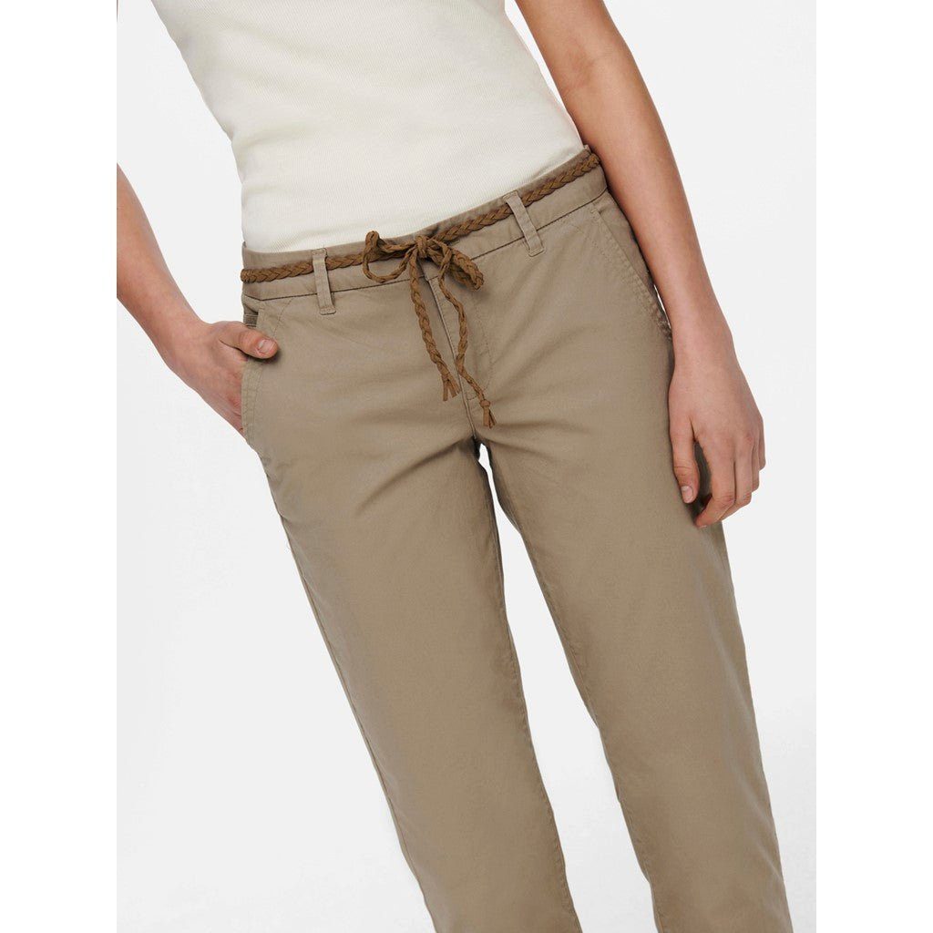 Evelyn ONLY (1-tlg) Chinohose Dunkelbeige
