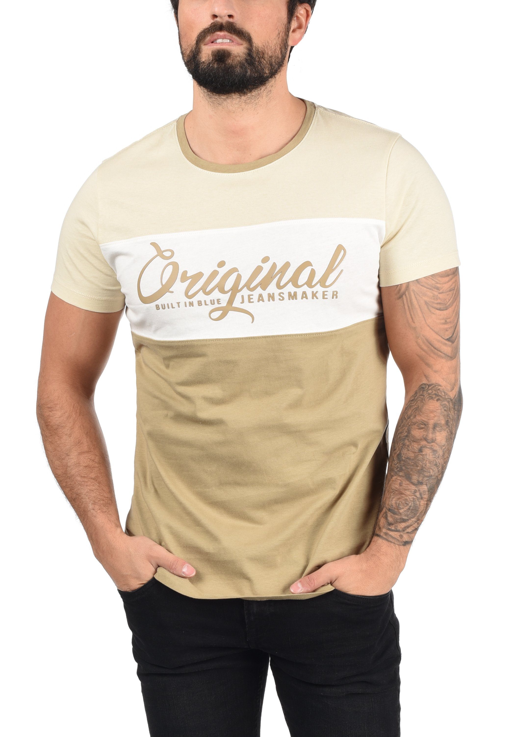 Blend Rundhalsshirt BHNero T-Shirt mit Streifen und Print günstig online kaufen
