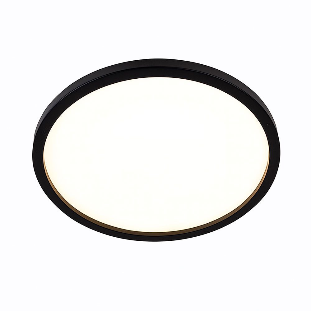 Briloner Leuchten LED Deckenleuchte, LED-Leuchtmittel fest verbaut, Warmweiß, LED Deckenleuchte Wohnzimmerlampe Hintergrundbeleuchtung schwarz rund