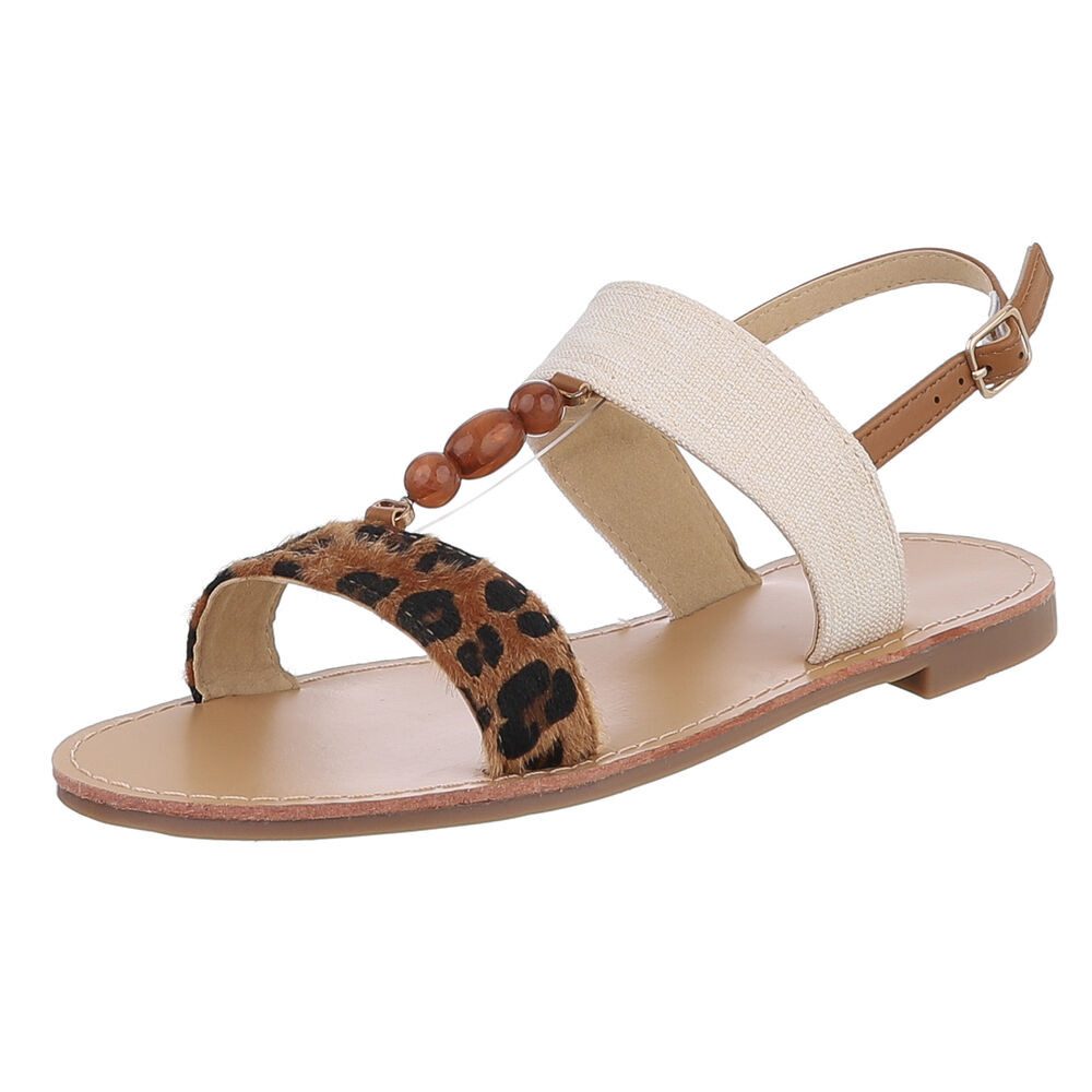 Ital-Design Modische Damen Sandalen mit Holzperlen günstig online kaufen