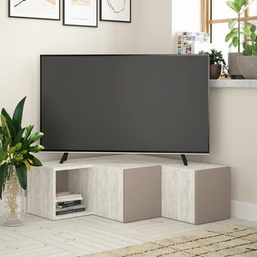 Decortie Compact TV-Ständer, (bis 50,00 Zoll, Moderner TV-Ständer TV-Element Mit Wandregal, 90,6 x 94,2 x 31,4 cm)