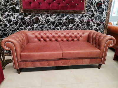 JVmoebel Chesterfield-Sofa Wohnzimmer Chesterfield Designer Sofa 3 Sitzer Couch Polster Sofort, Made in Europe