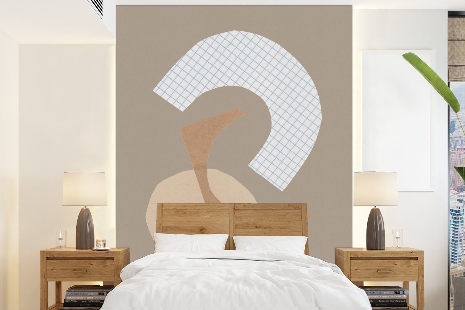 MuchoWow Fototapete Abstrakt - Formen - Pastell - Quadrate, Matt, bedruckt, (4 St), Montagefertig Vinyl Tapete für Wohnzimmer, Wandtapete