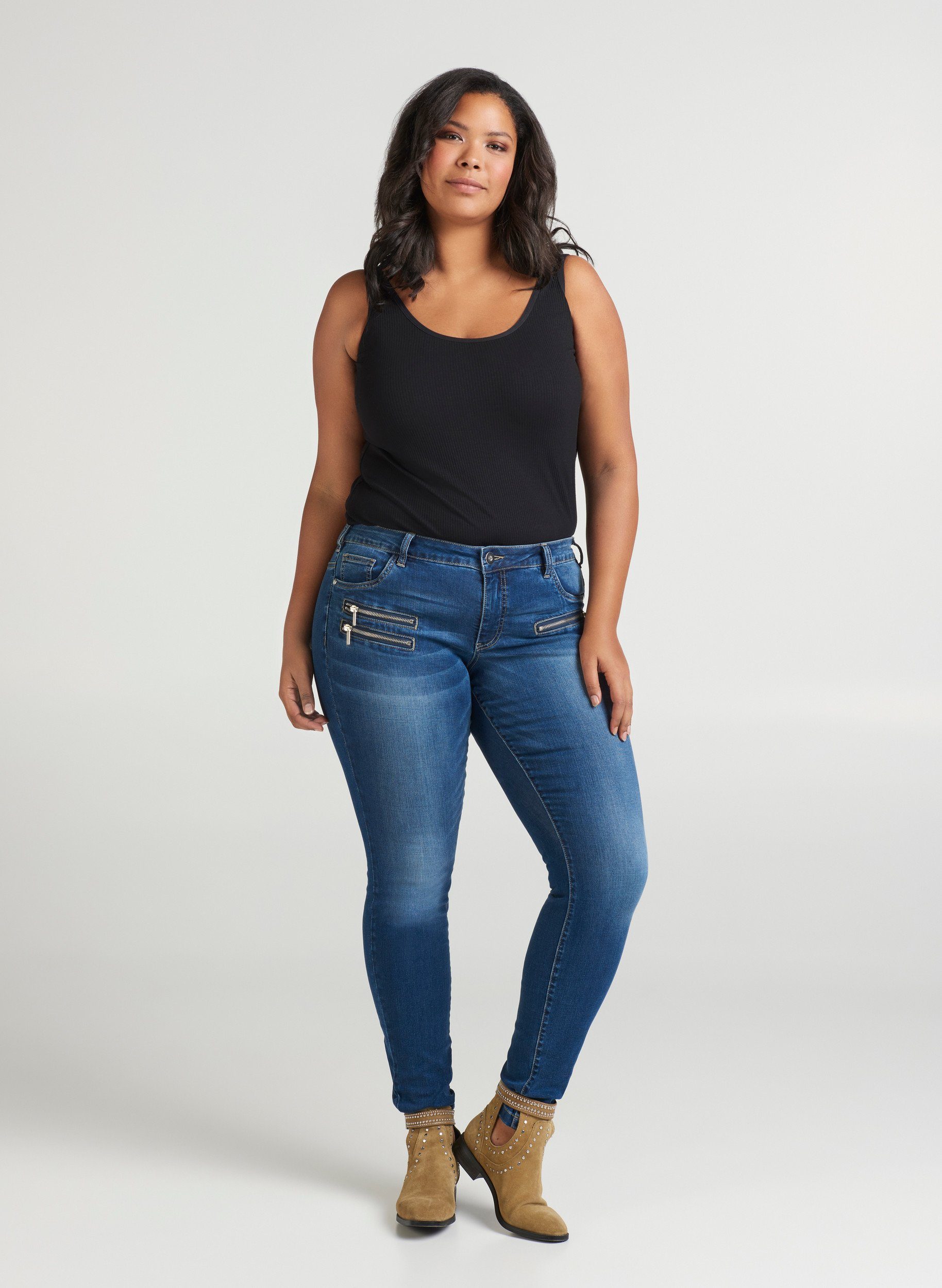 Zizzi Slim-fit-Jeans Große Größen Damen Sanna Extra Slim Fit Jeans mit  regulärem Bund online kaufen | OTTO