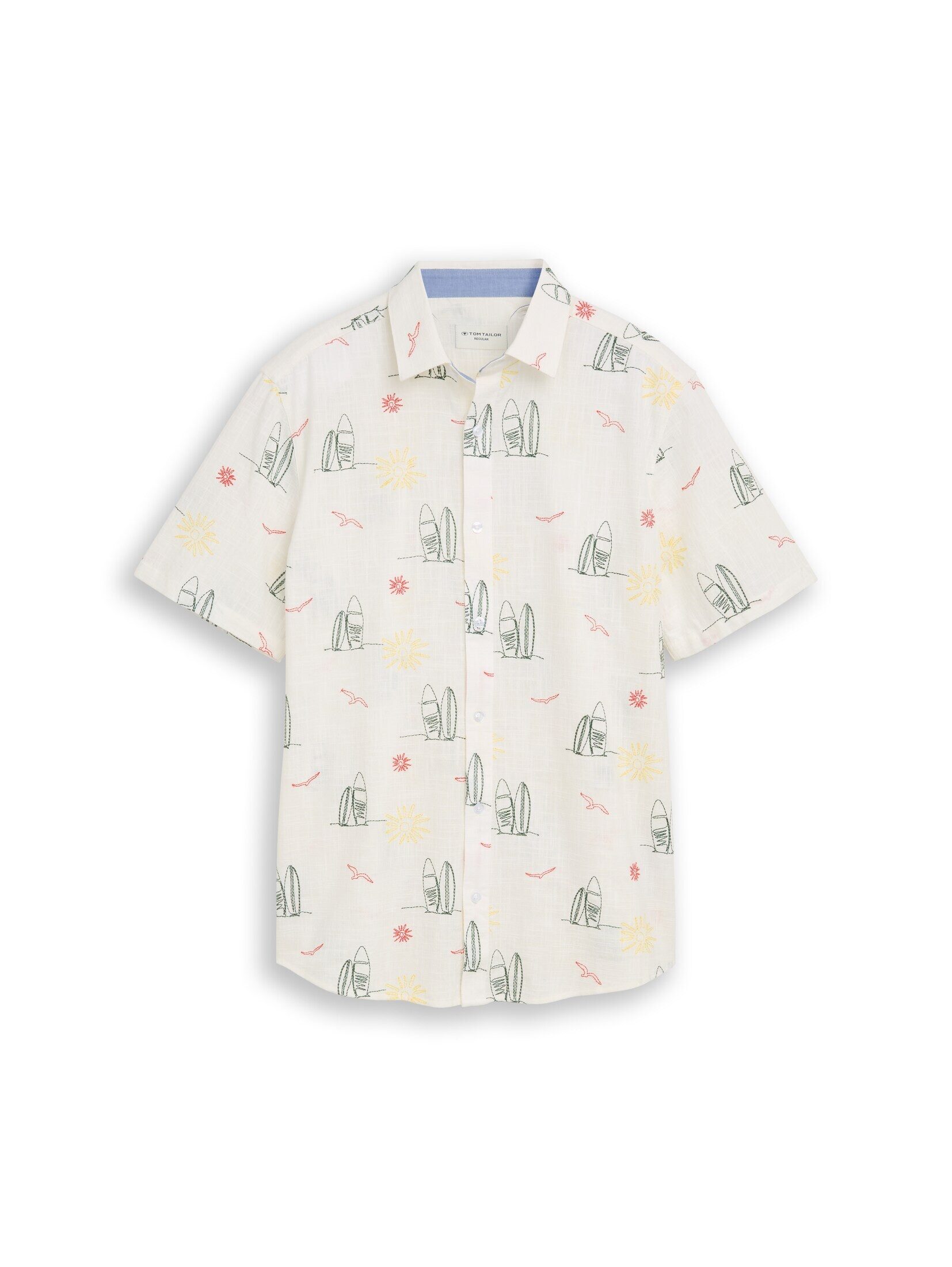 TOM TAILOR Kurzarmhemd Blusen & Shirts Regular Fit Kurzarmhemd mit Stickereien