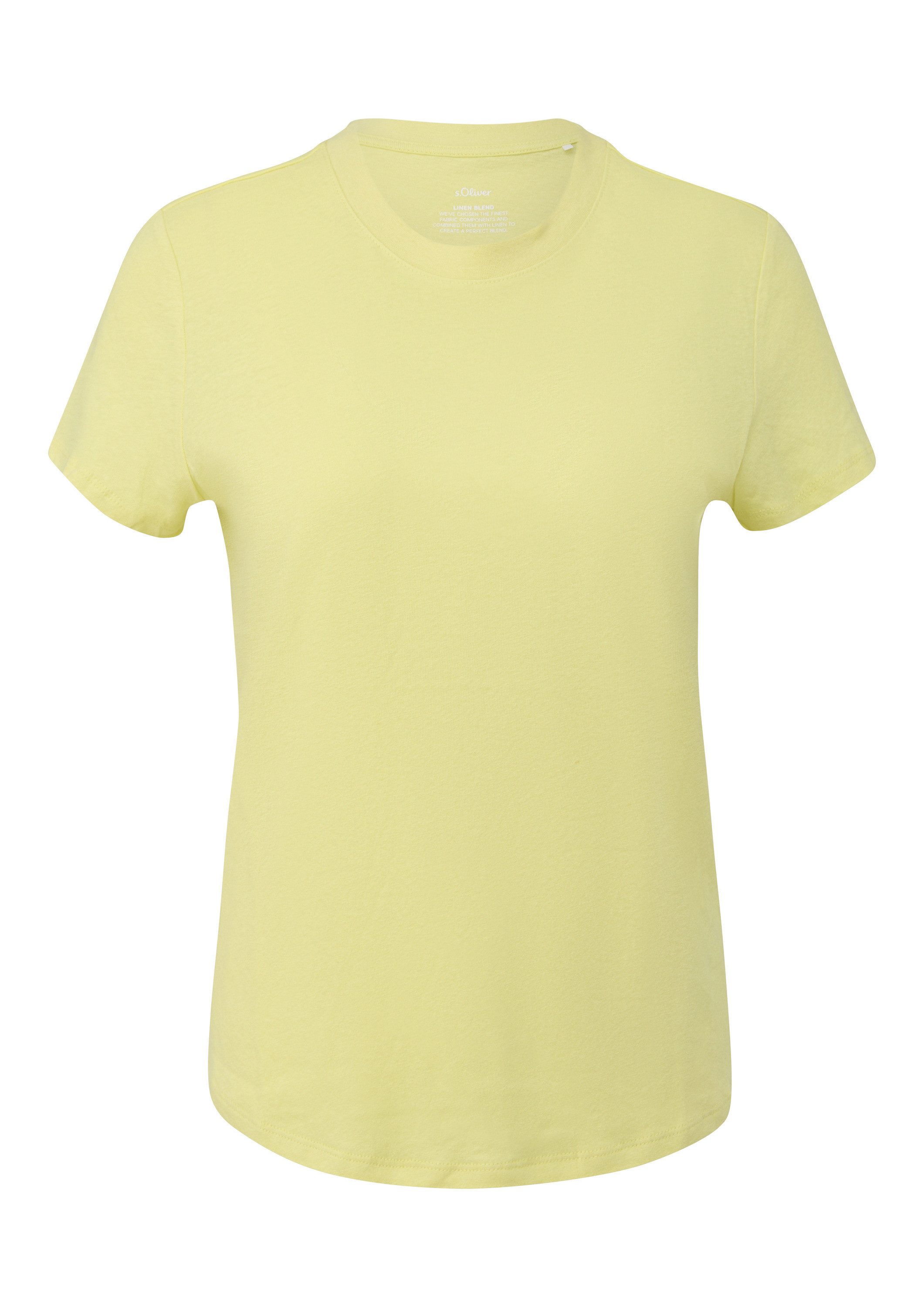 s.Oliver Kurzarmshirt T-Shirt Weiches T-Shirt aus Leinenmix mit Rundhalsaus günstig online kaufen