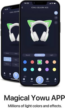 YOWU Gaming-Headset (Eindrucksvolles RGB-Beleuchtungsdesign,Plug-and-Play-Dongle, Audio Solution und 50mm-Treibereinheit., mit Einzigartiges Design, Universelle Gaming-Kompatibilität, Erfahrung)