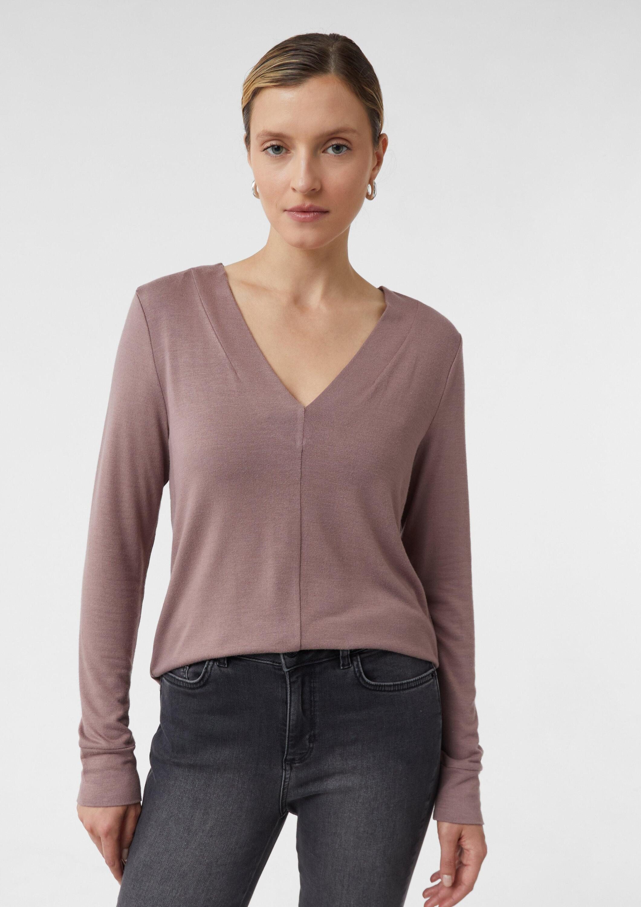 comma Langarmshirt T-Shirt Langarmshirt aus Viskosemix günstig online kaufen