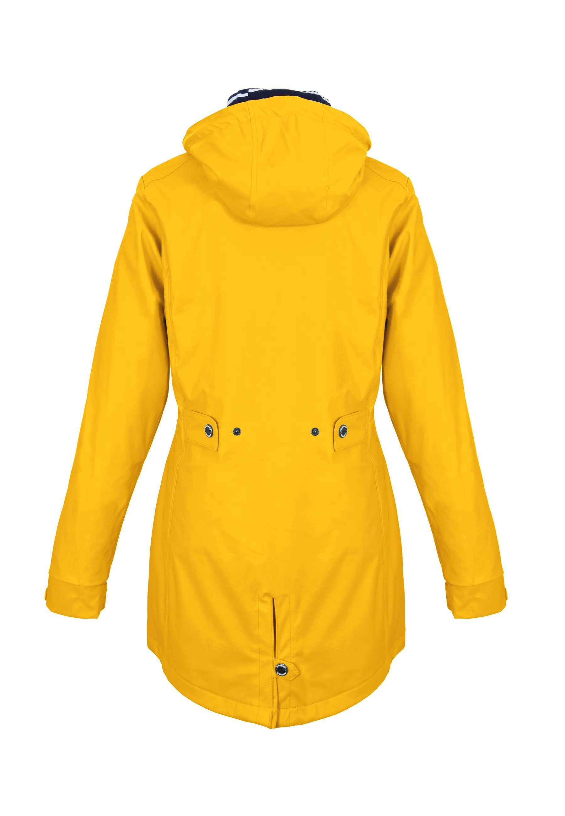Regenmantel Friesennerz verstellbaren Regenjacke Kapuze gelb taillierter Regenliebe mit
