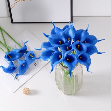 Kunstblumenstrauß 20 Stück künstliche Calla Lilie, Decor Kunstblumen mit Weichem Stiel, Fivejoy
