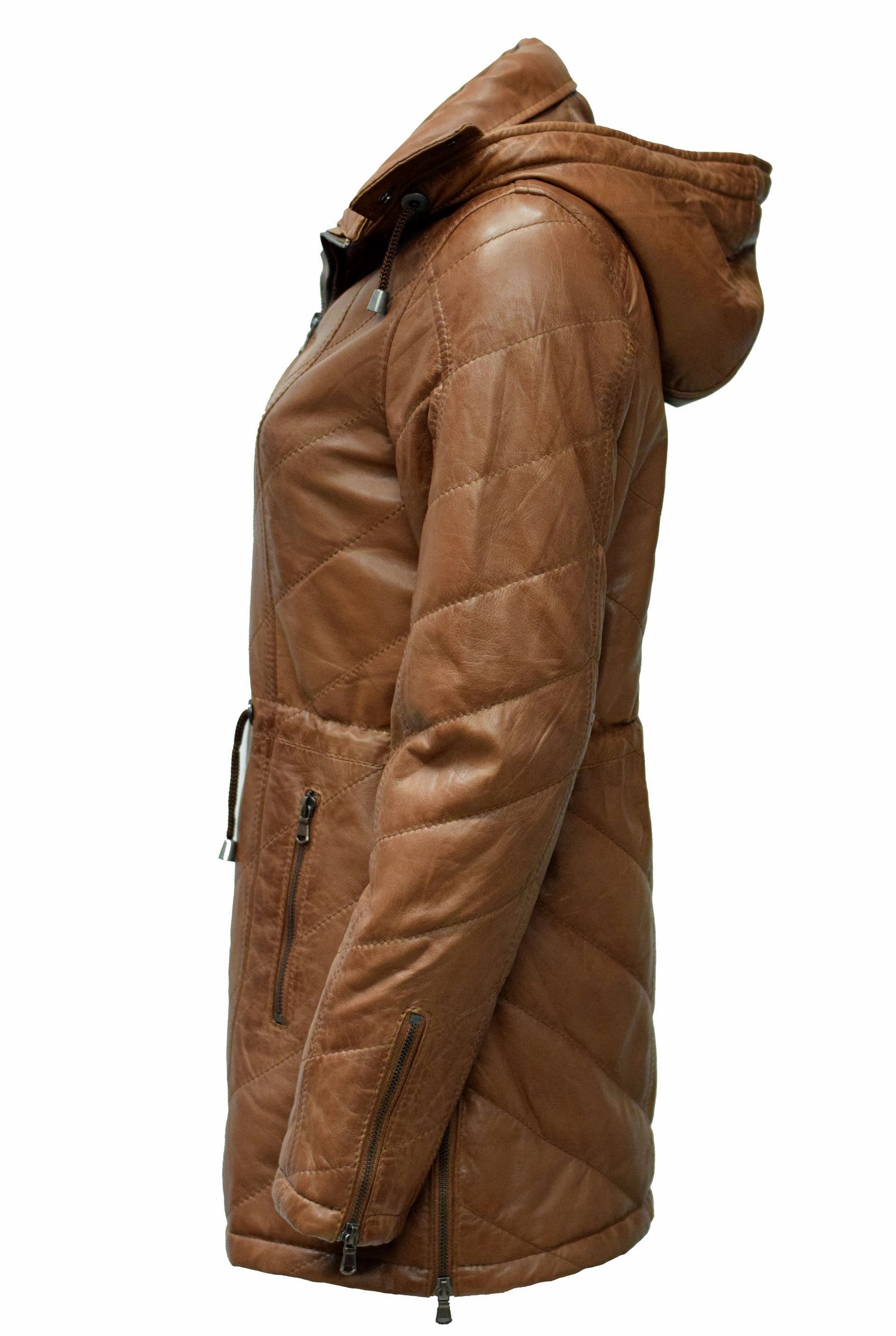 Zimmert Leather Lederjacke Jacque Lederparka washed, Steppjacke, Cognac, Br günstig online kaufen