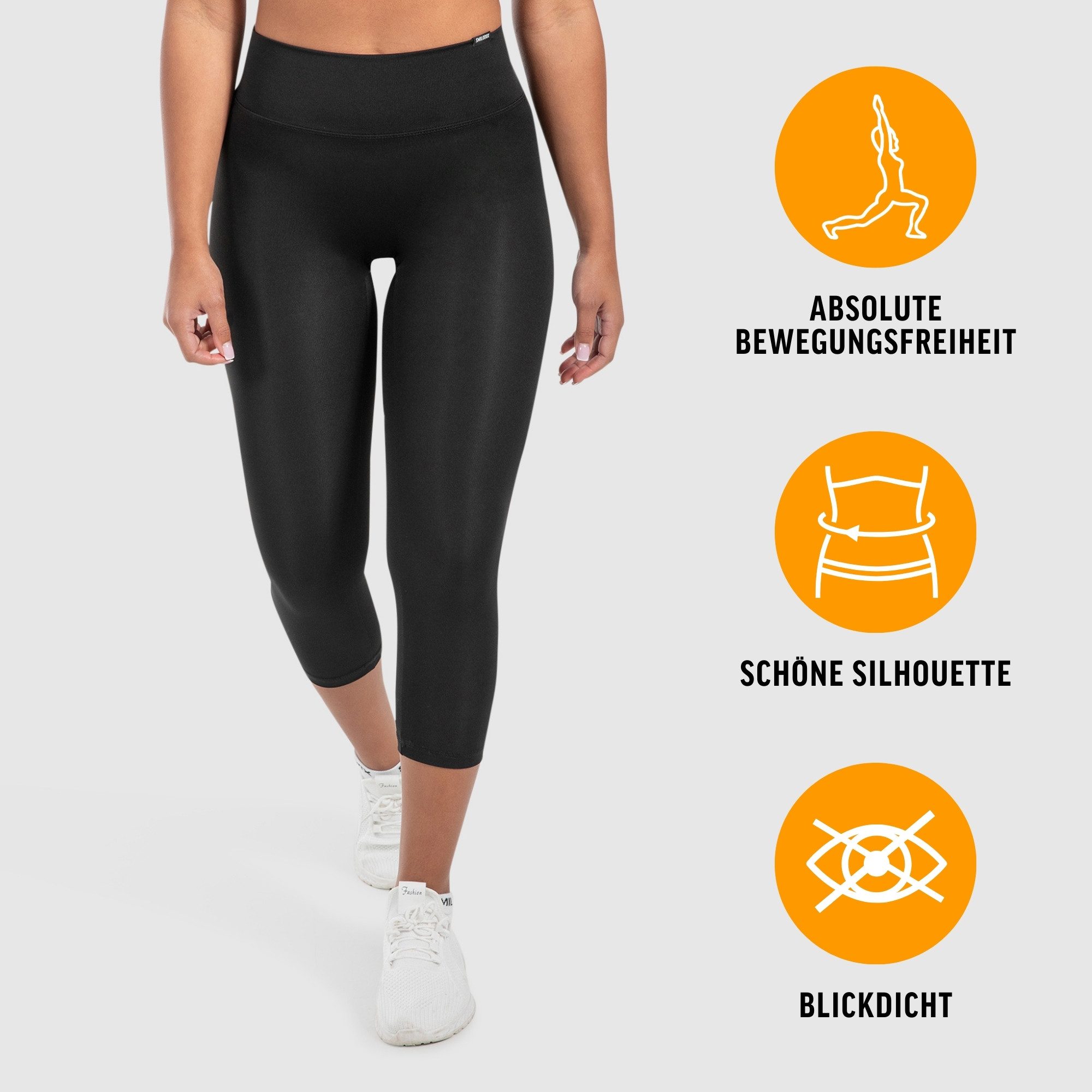 Smilodox Leggings Mirella, High Waist Capri-Leggings, weiches Stretch-Material Blickdichte 3/4 Sportleggings, Shape Fit Trainingshose, Yoga Freizeit