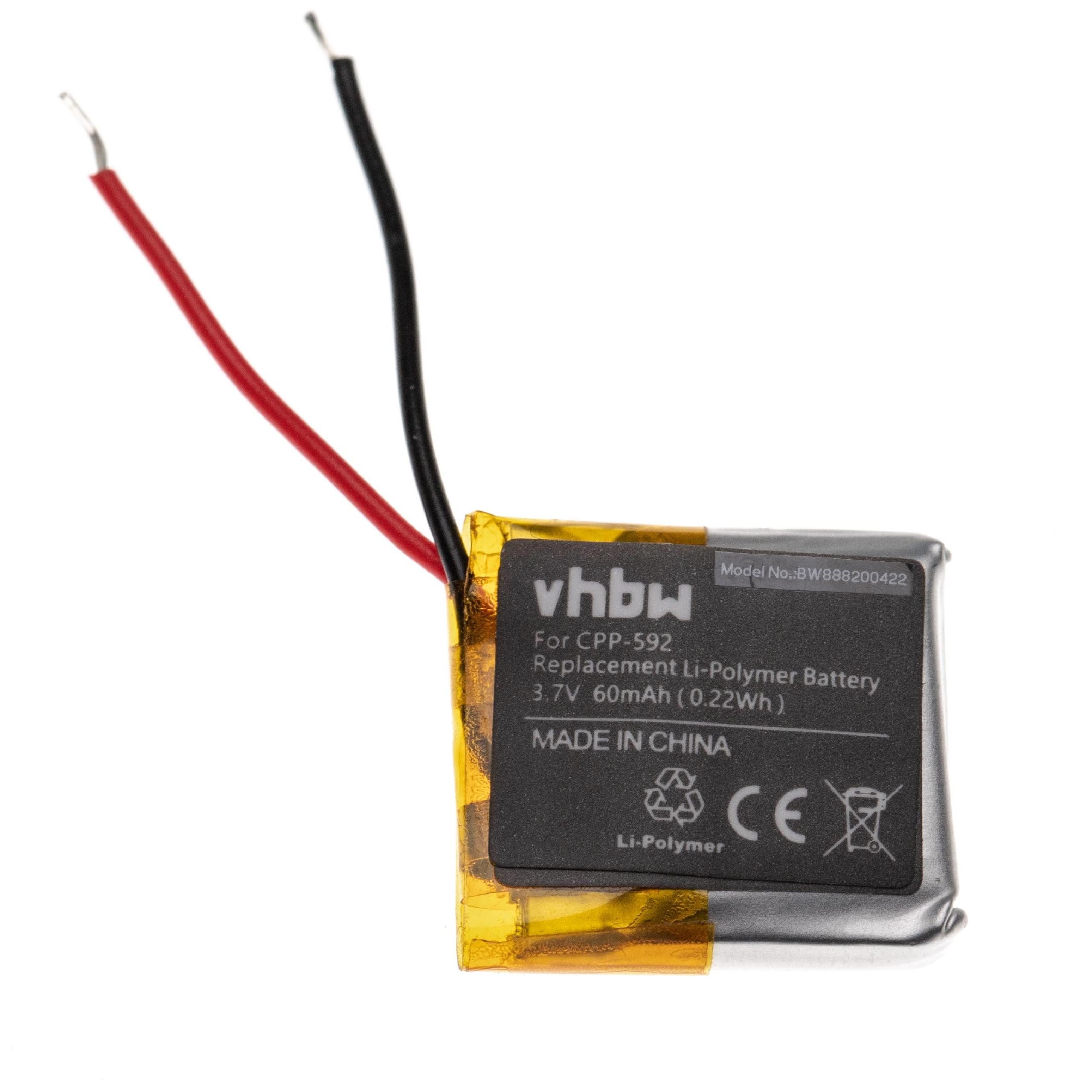 V) (3,7 vhbw Charge Akku mit 2 mAh kompatibel 60 Li-Polymer Fitbit