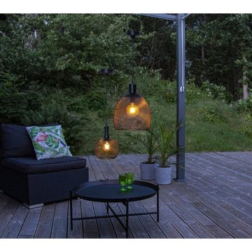 STAR TRADING Hängeleuchte LED Solar Lampe Sunlight warmweiße LED 24cm 19cm hängend, schwarz, LED Classic, warmweiß (2100K bis 3000K)