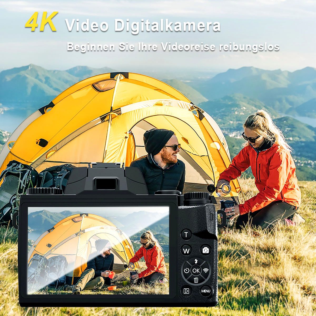 Fine Life Pro Digitalkamera 4K 64MP Fotokamera, Kompaktkamera Kompaktkamera – Bild 3 von 5