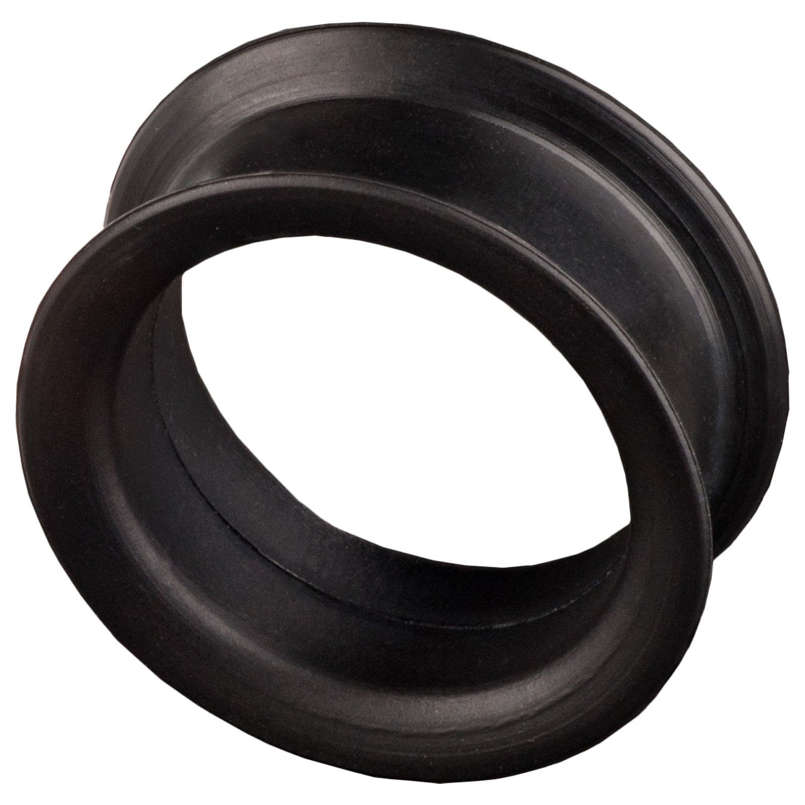 viva-adorno Plug 1 Stück Tube Flesh Tunnel Silikon Ohr Piercing XXL, flexibel groß Größe 4 bis 44mm schwarz | Plugs