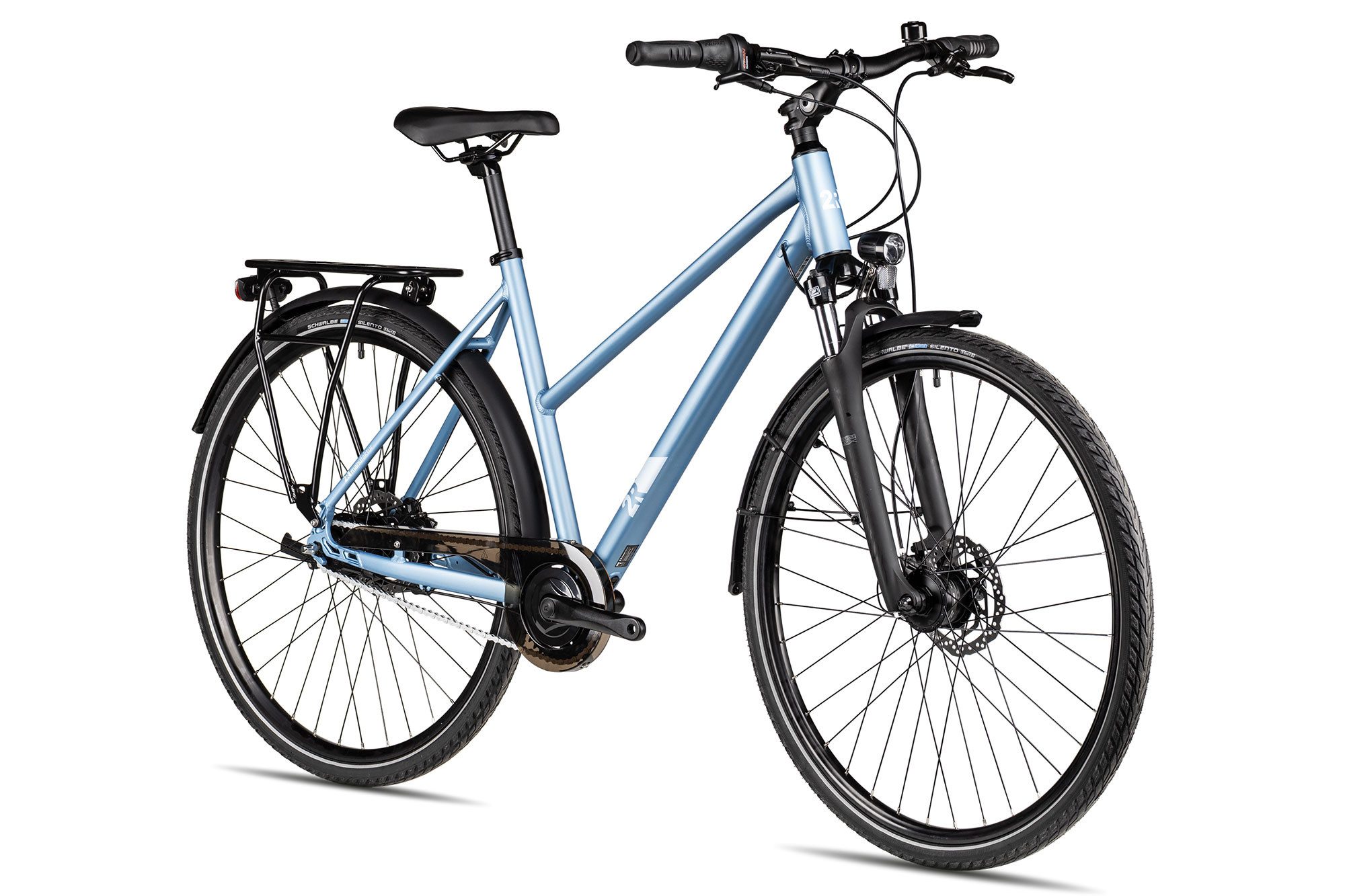 2R Manufaktur City Bike TRX GO Trapez, 7-speed Shimano Nexus 7-speed SG-C3001-7D derailleur, hub gears, freewheel, hydraulic disc brakes, blue