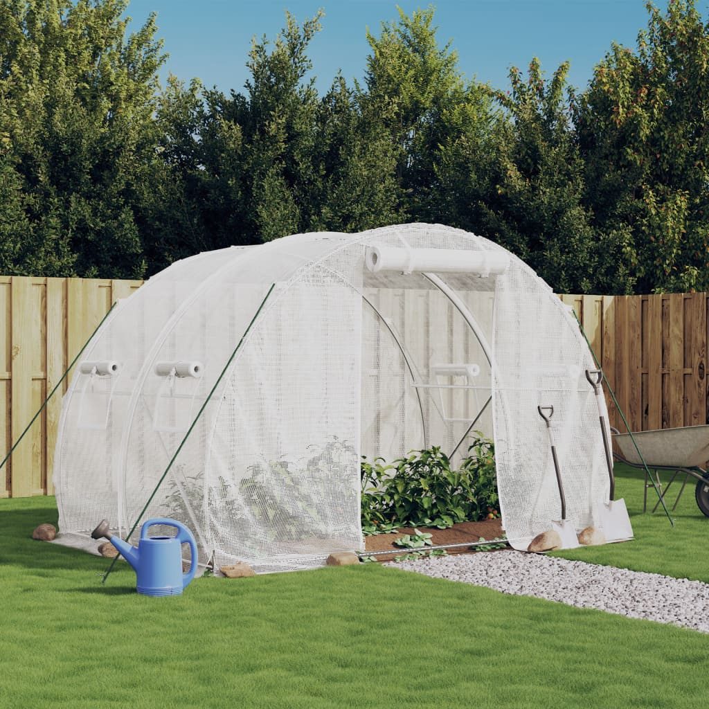 Thumbnail - furnicato Gewächshaus mit Stahlrahmen Weiß 6 m² 3x2x2 m