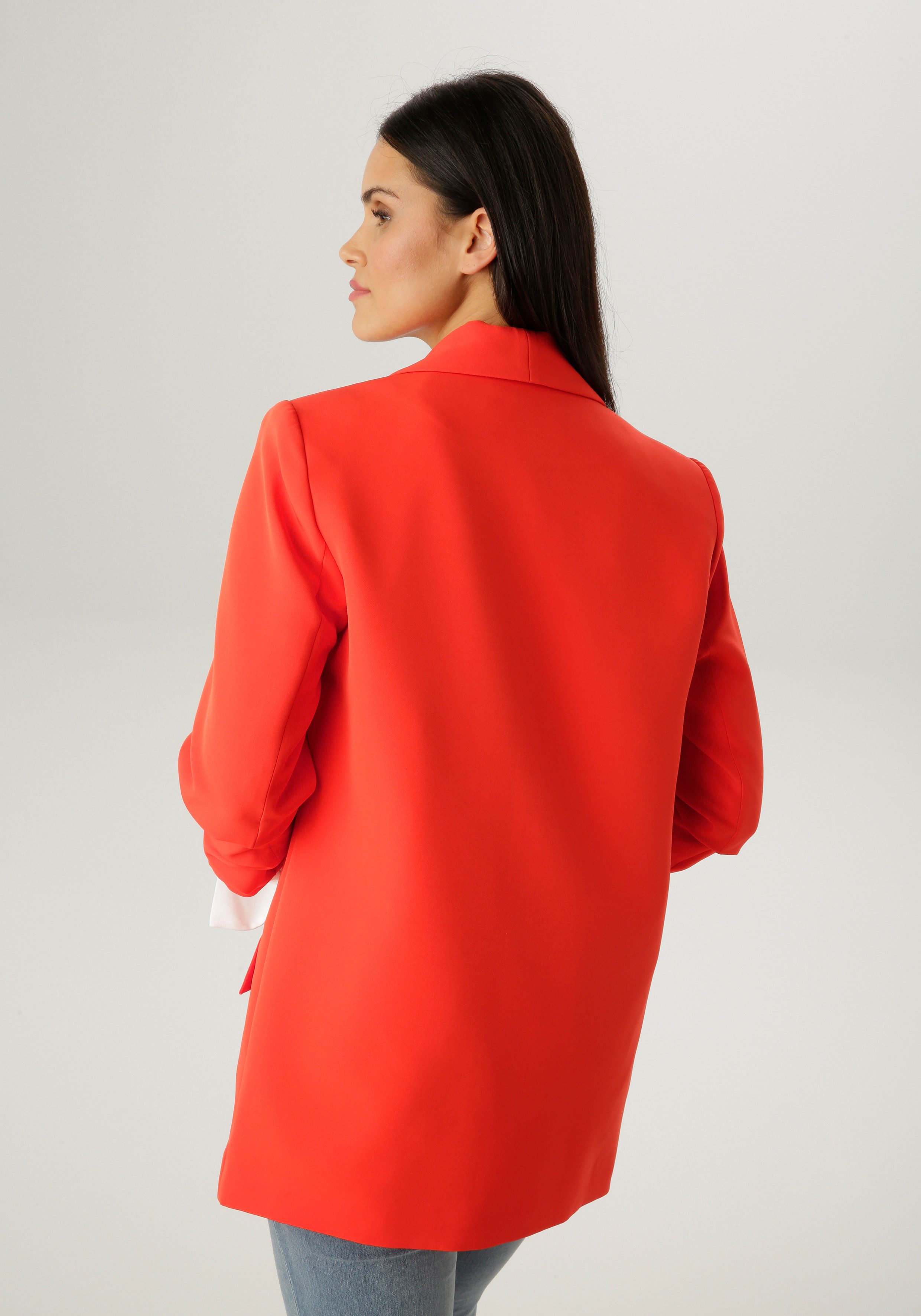 Aniston SELECTED Longblazer mit modischem Reverskragen und gerafften Ärmeln günstig online kaufen
