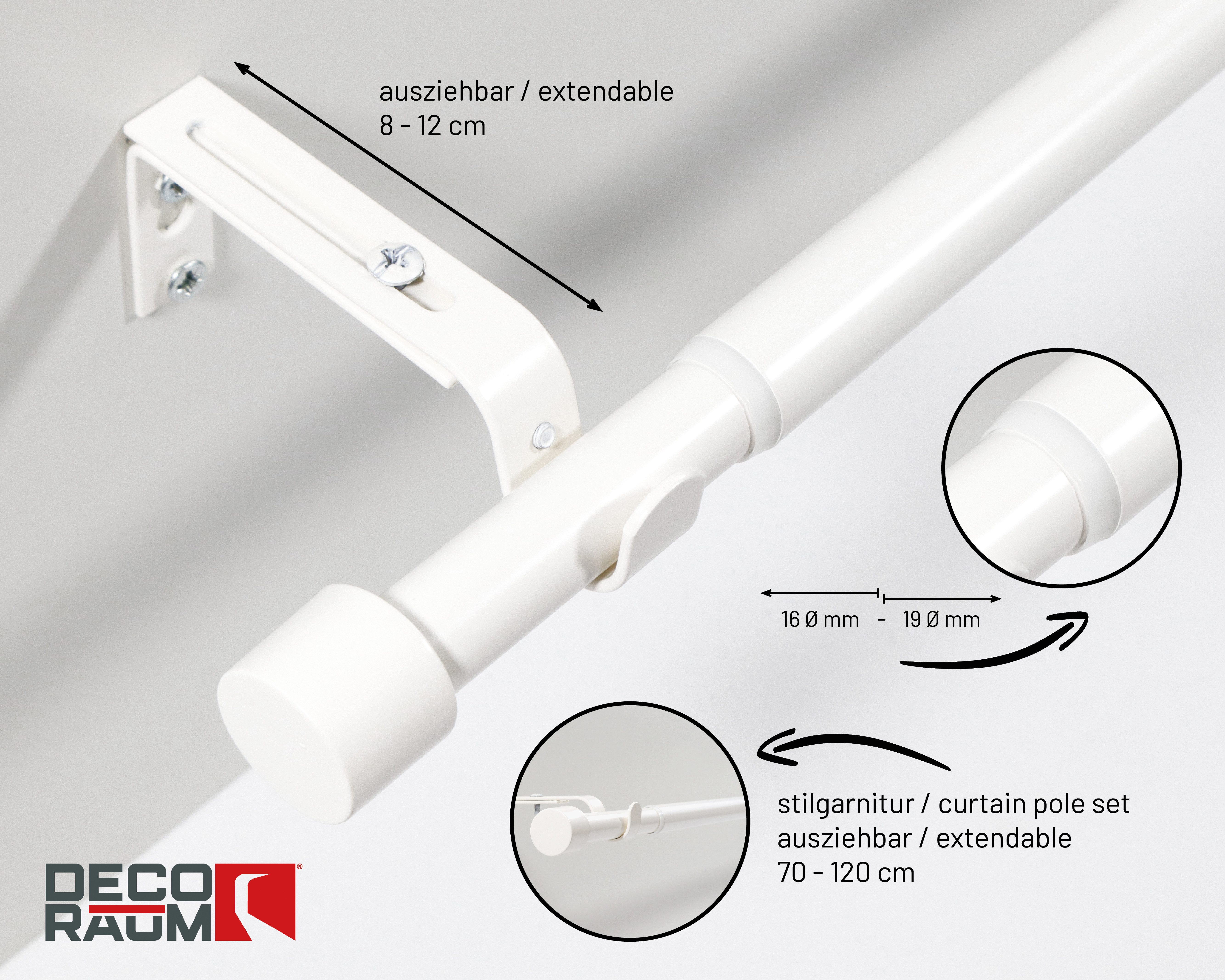 Deco-Raum Gardinenstange Flexa Stilgarnitur Set ausziehbar, günstig online kaufen
