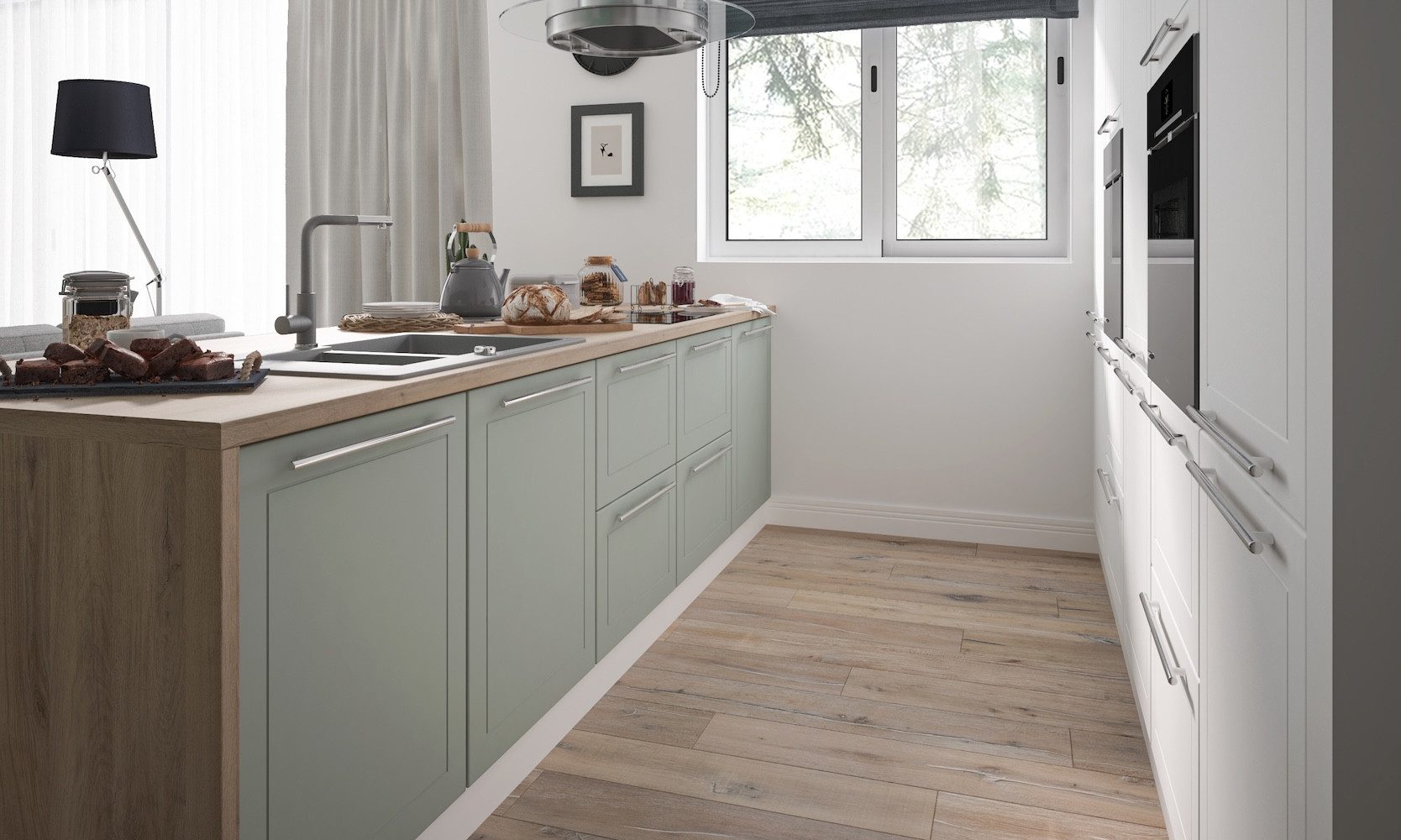 Feldmann-Wohnen Küchenzeile Kvantum, (Schubladen mit Teilauszug + Selbstein günstig online kaufen