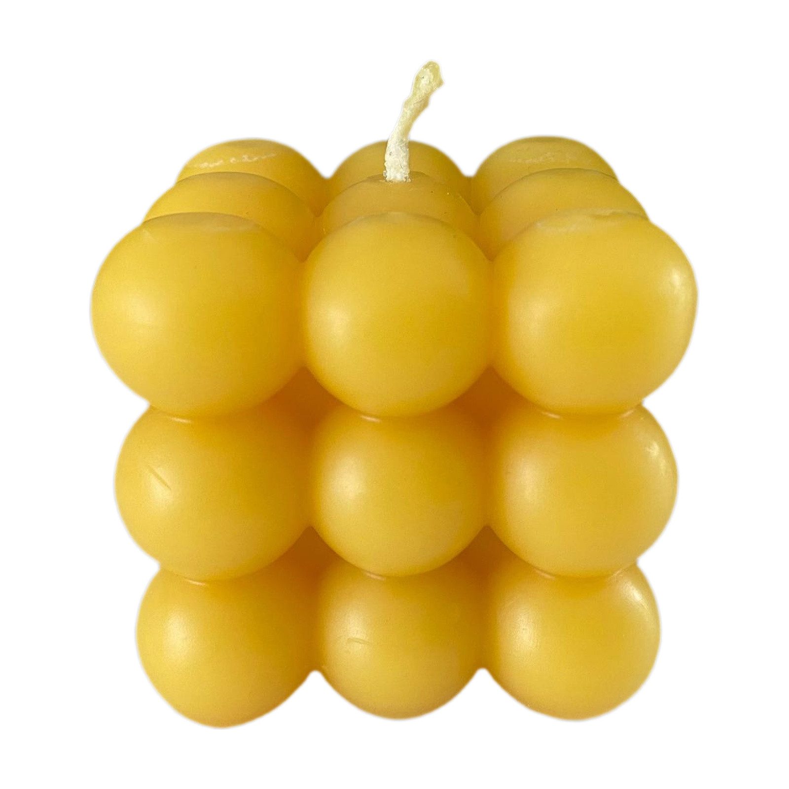 Aspinaworld Bienenwachskerze Bubble Kerze Würfel 27 Kugeln 6 cm natur – alle Seiten gleich (1-tlg)