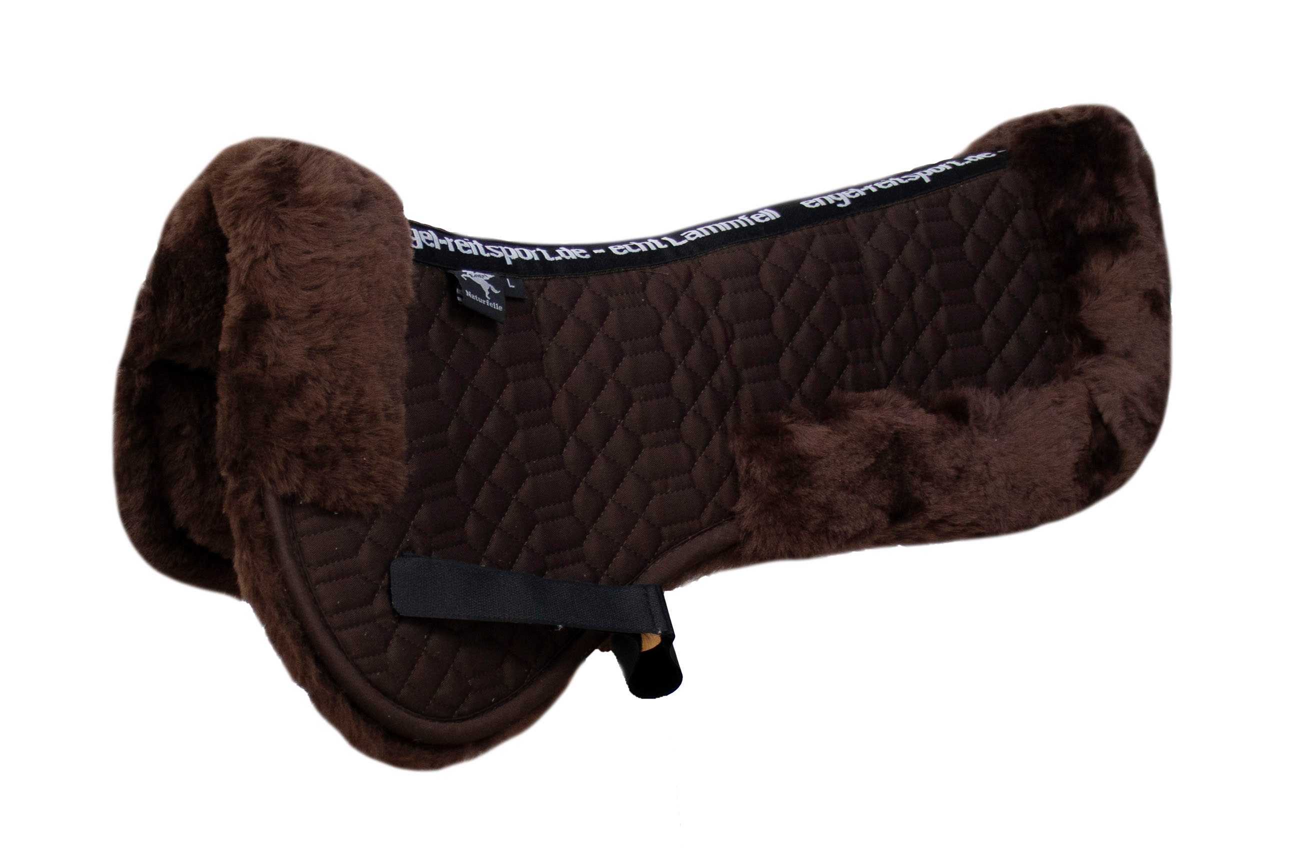 Engel Reitsport Sattelpad Sattelkissen Sattelpad SAKIS2 Lammfell & Baumwollsteppstoff Fellkranz